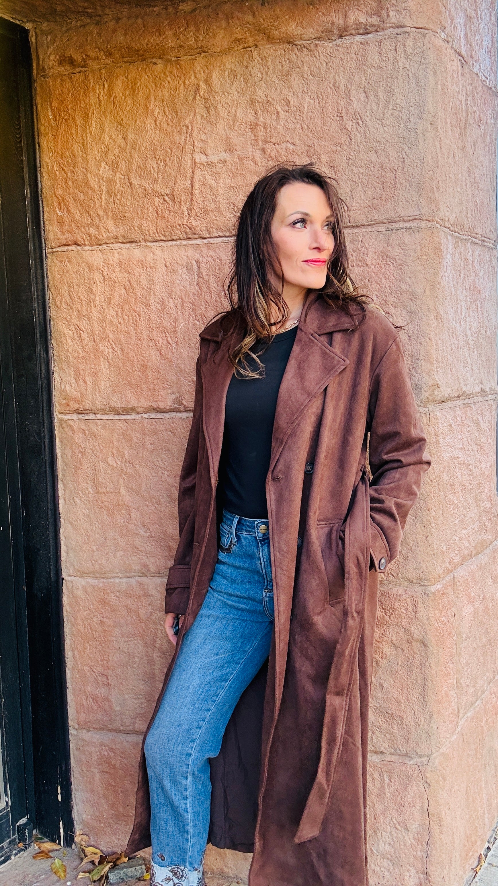 Sutton Suede Trench Coat