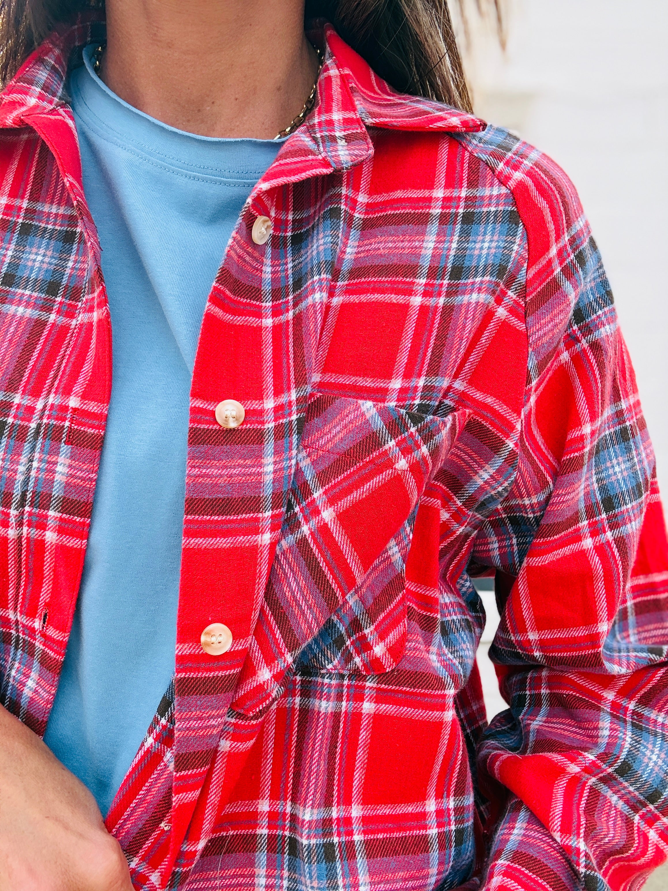 Oversized Plaid Button Down