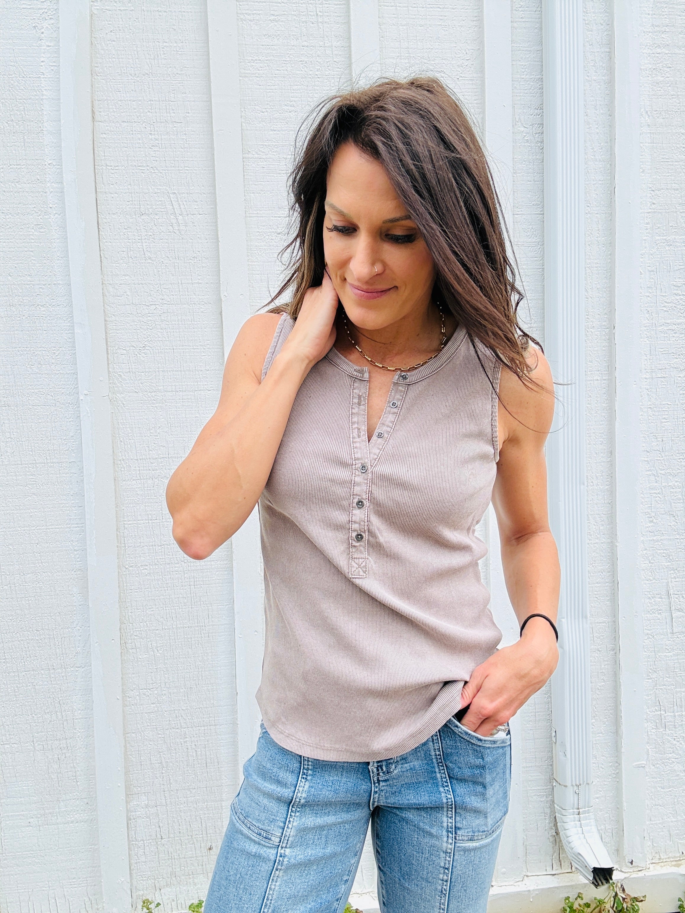 Dylan Rowan Rib Henley Tank