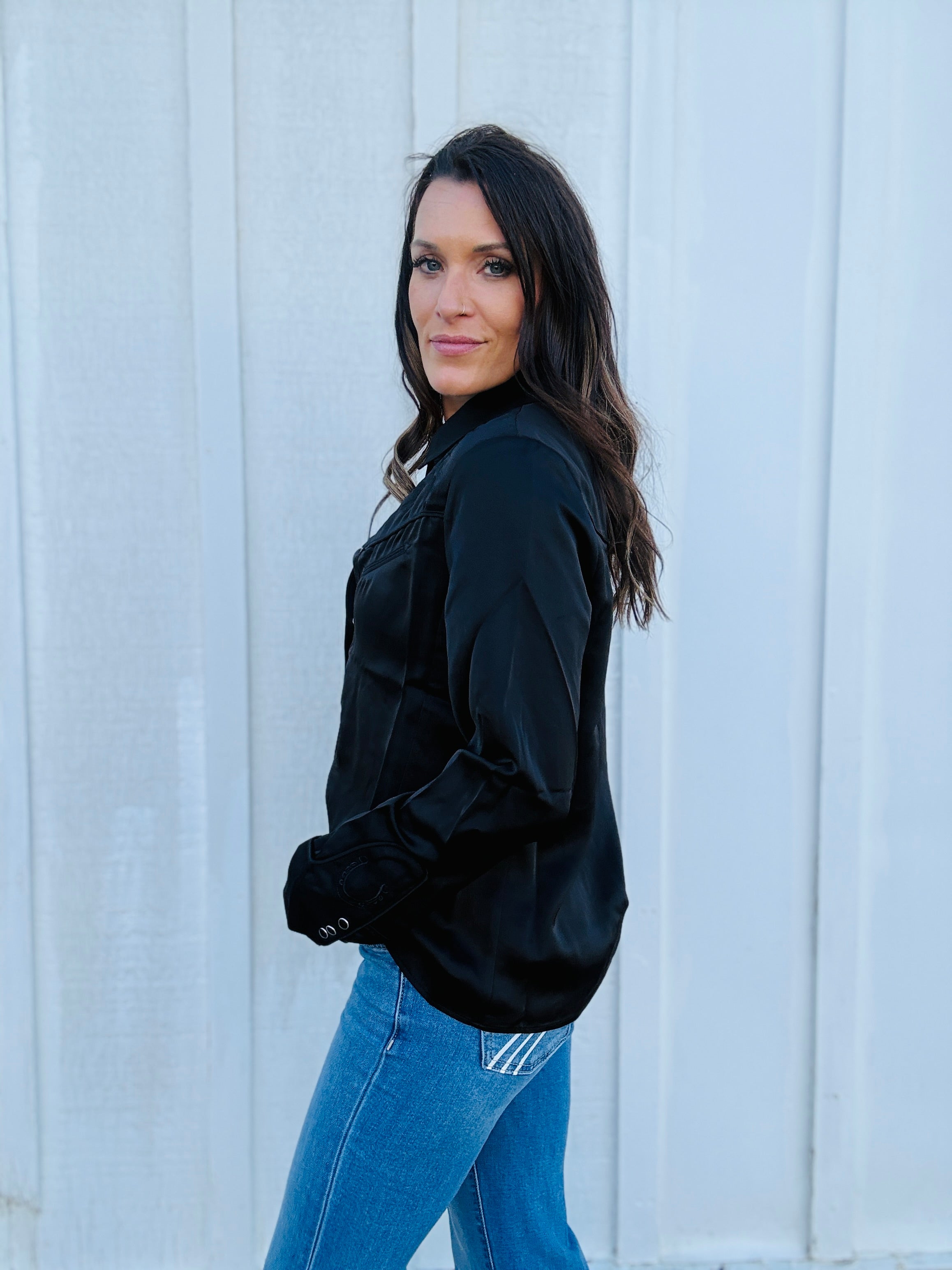 June Satin Snap Shirt