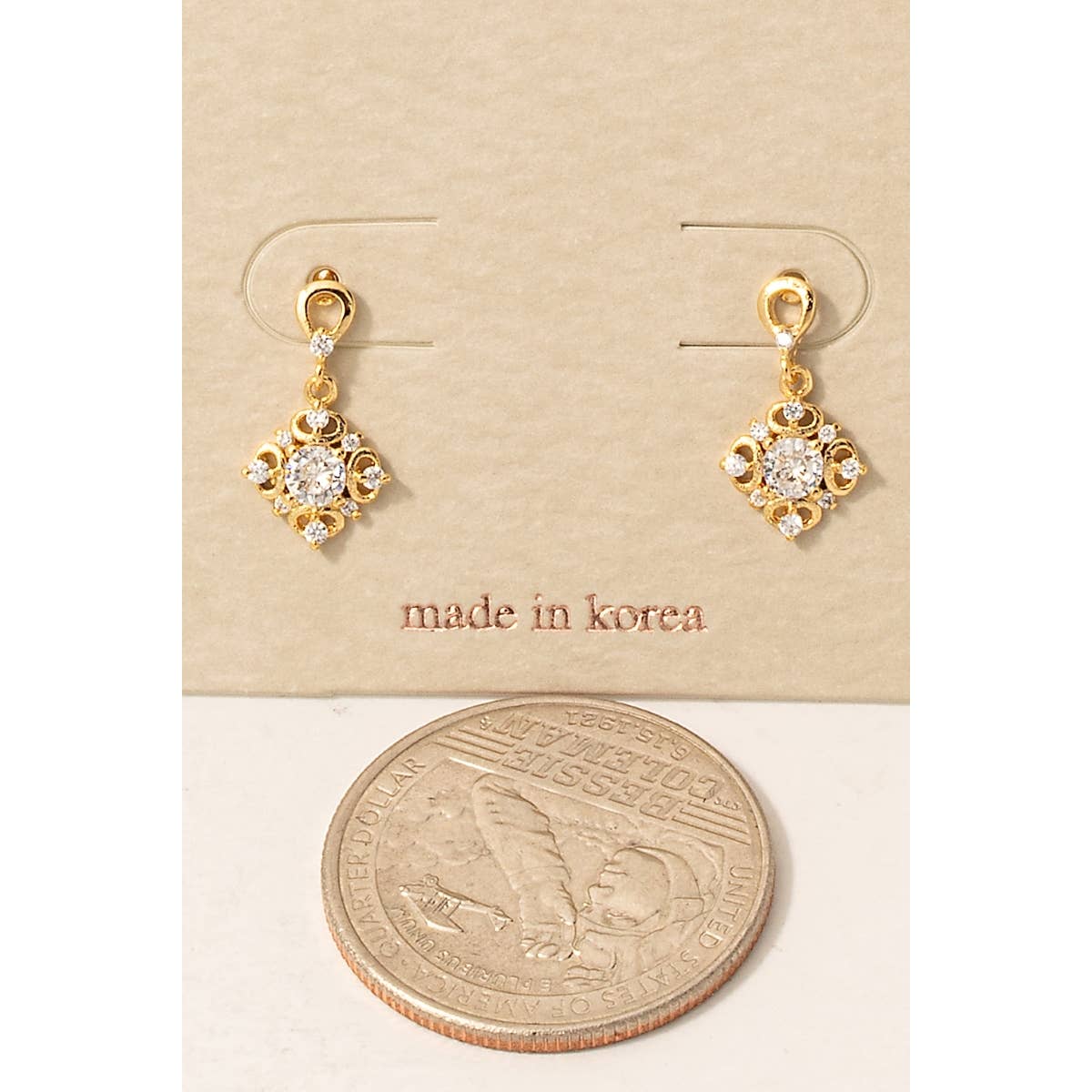 Intricate CZ Dangle Stud Earrings