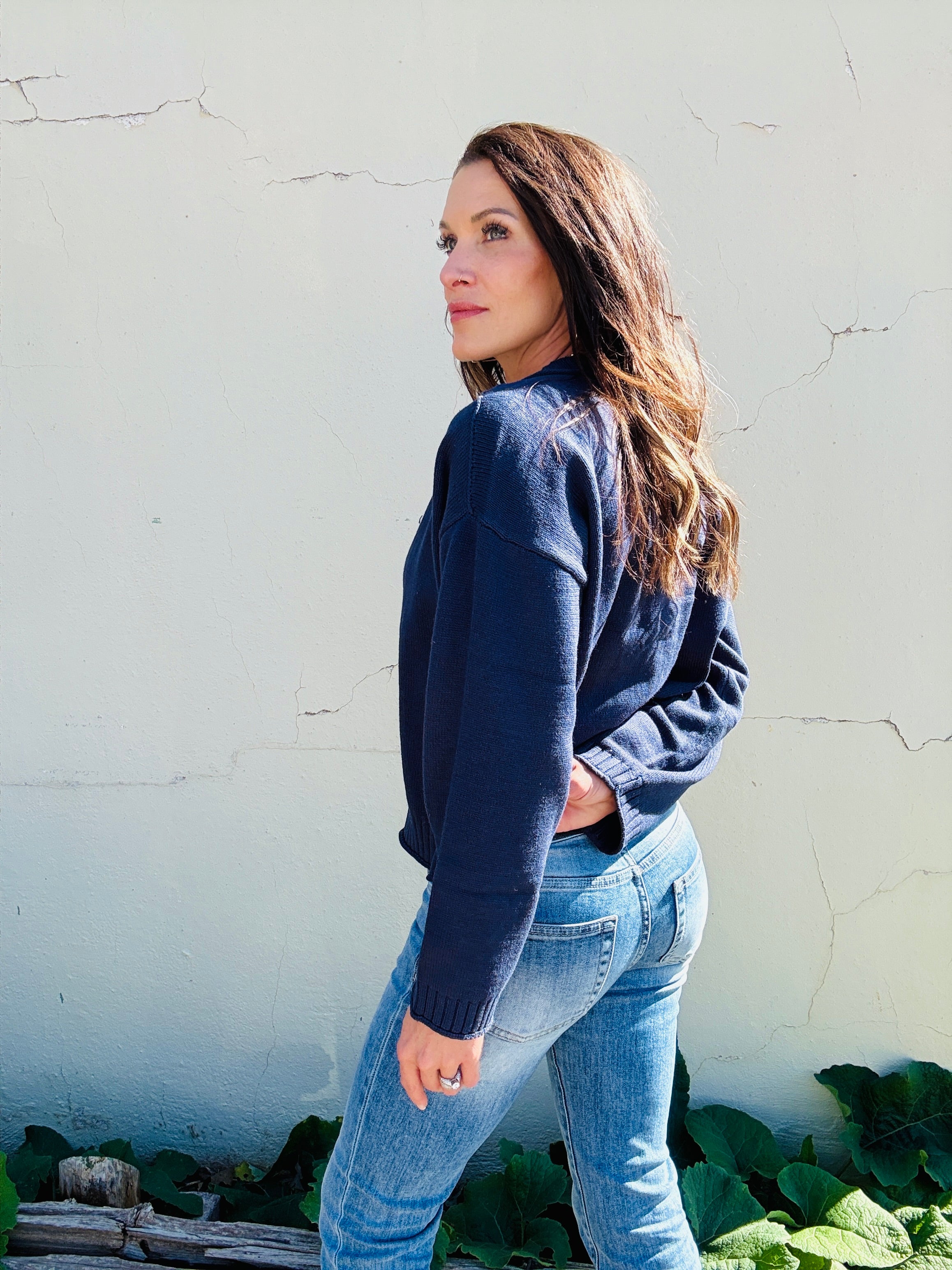 Textured Hem Button Front Cardigan
