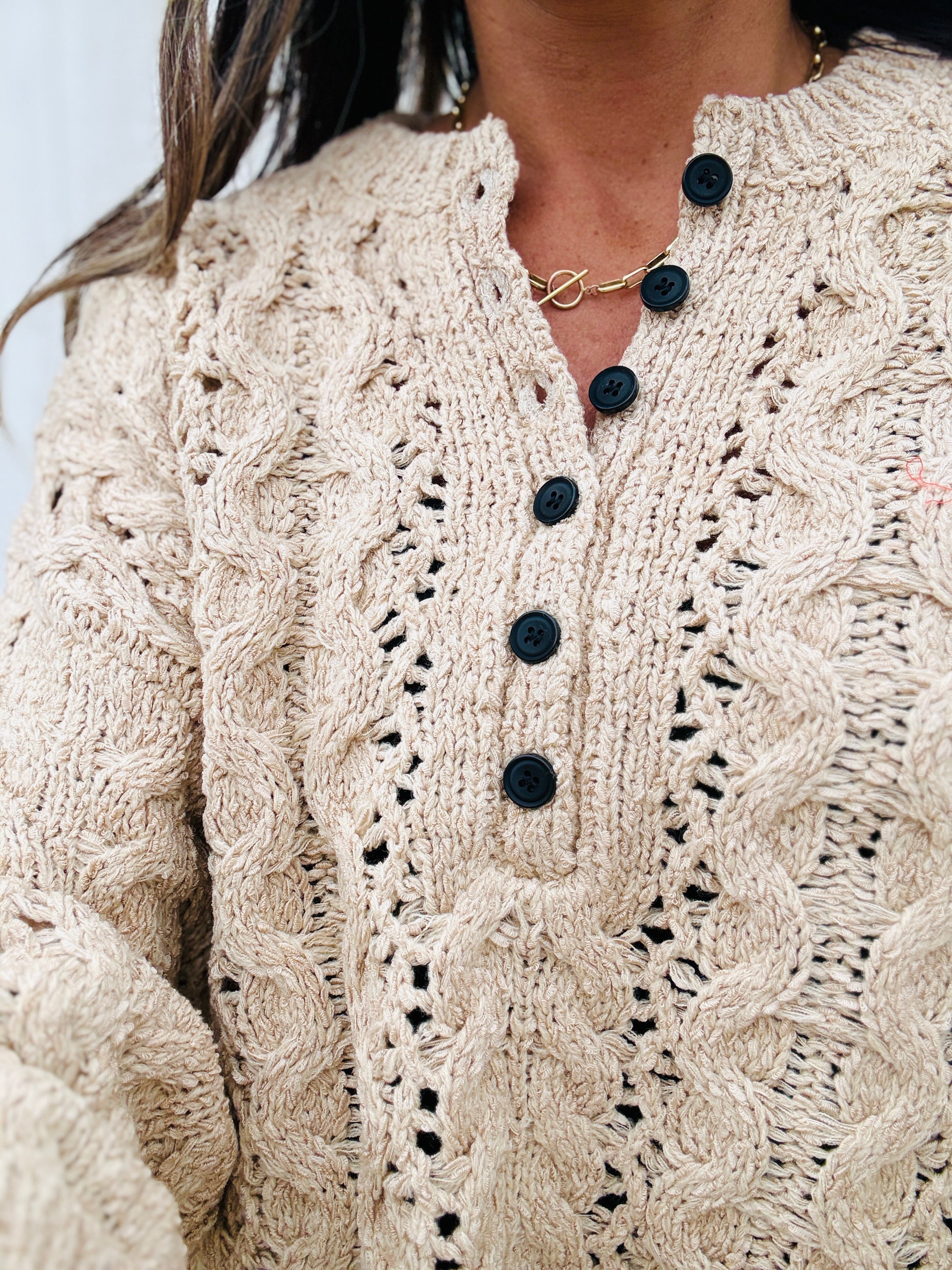 Cropped Cable Cardi