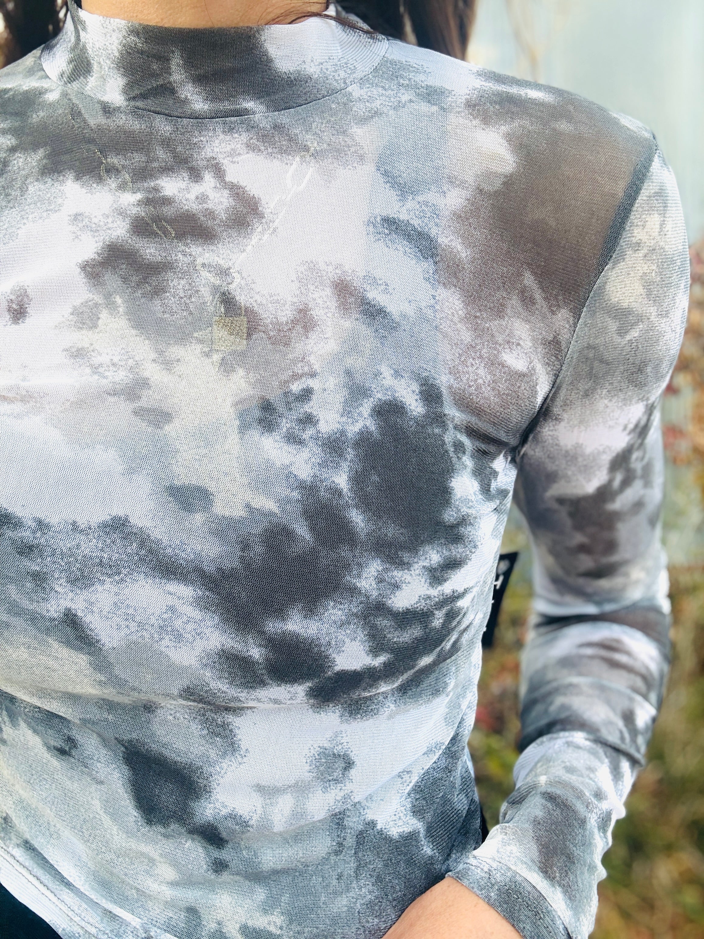 Sheer Marbled Long Sleeve