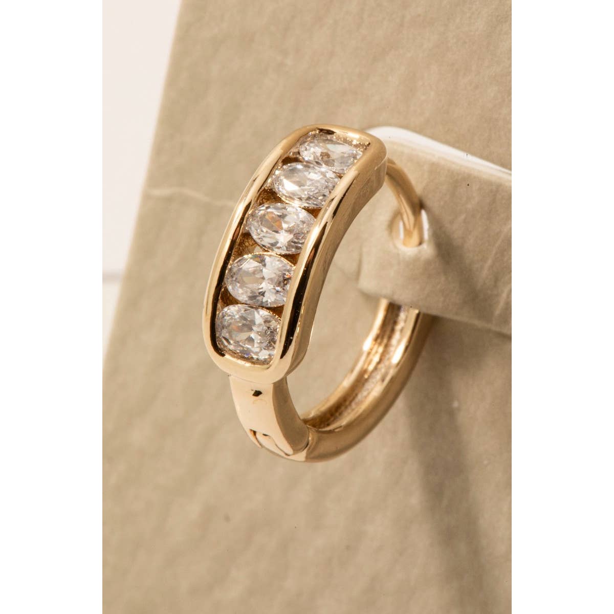 Oval Rhinestone Hoop Earrings