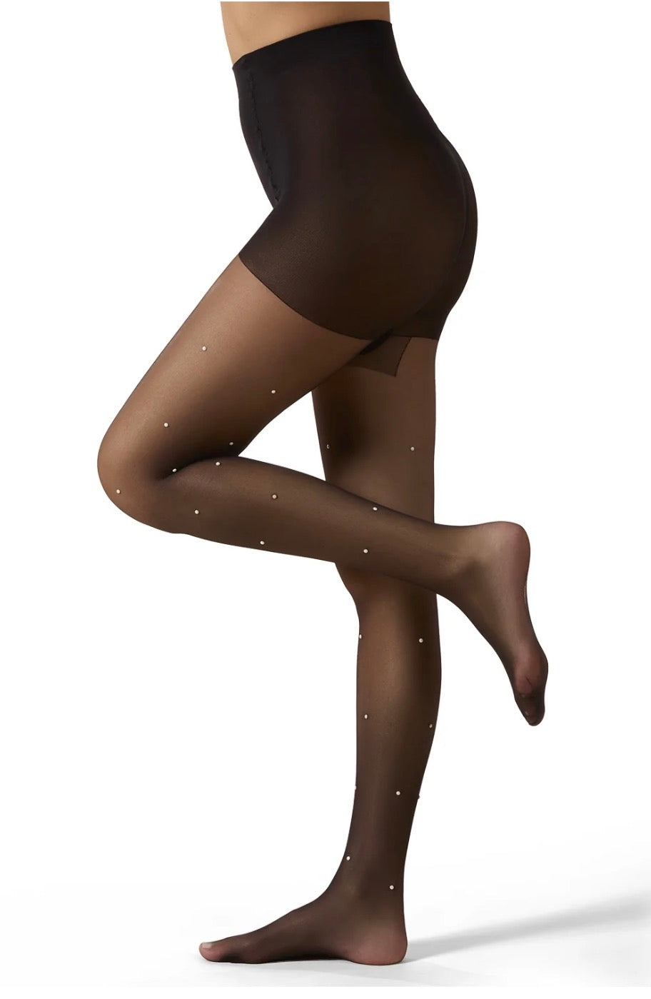 Sheer All-Over Faux Pearl Trimmed Tights