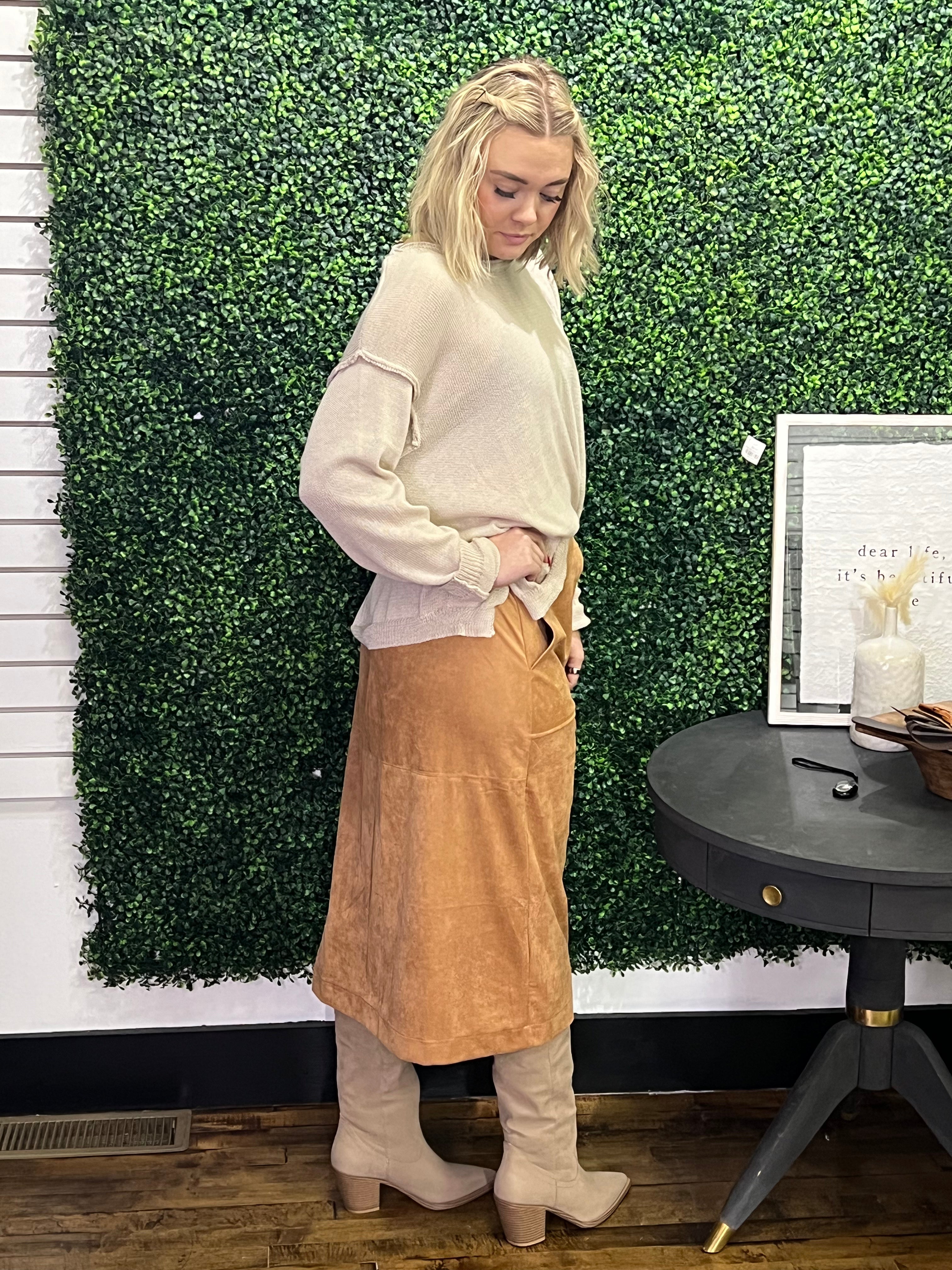 Fall in Suede Skirt
