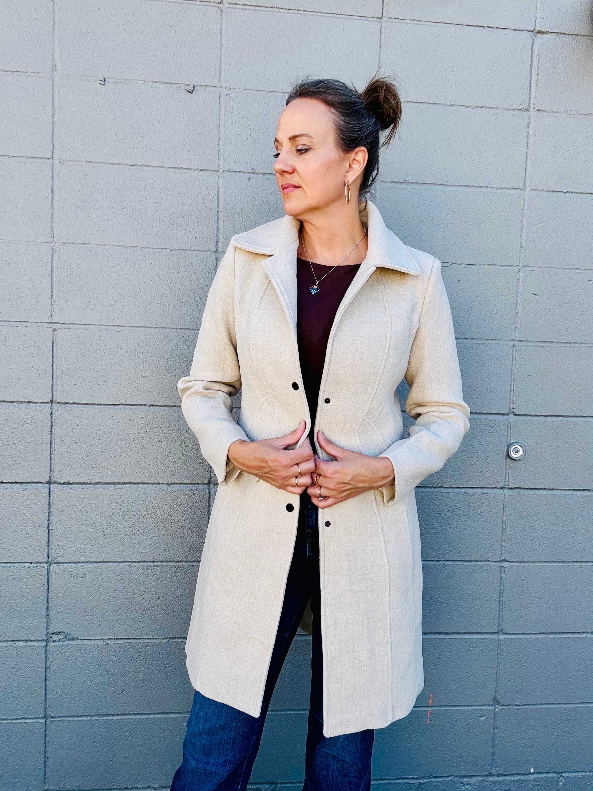 Tailored Button Front Peacoat