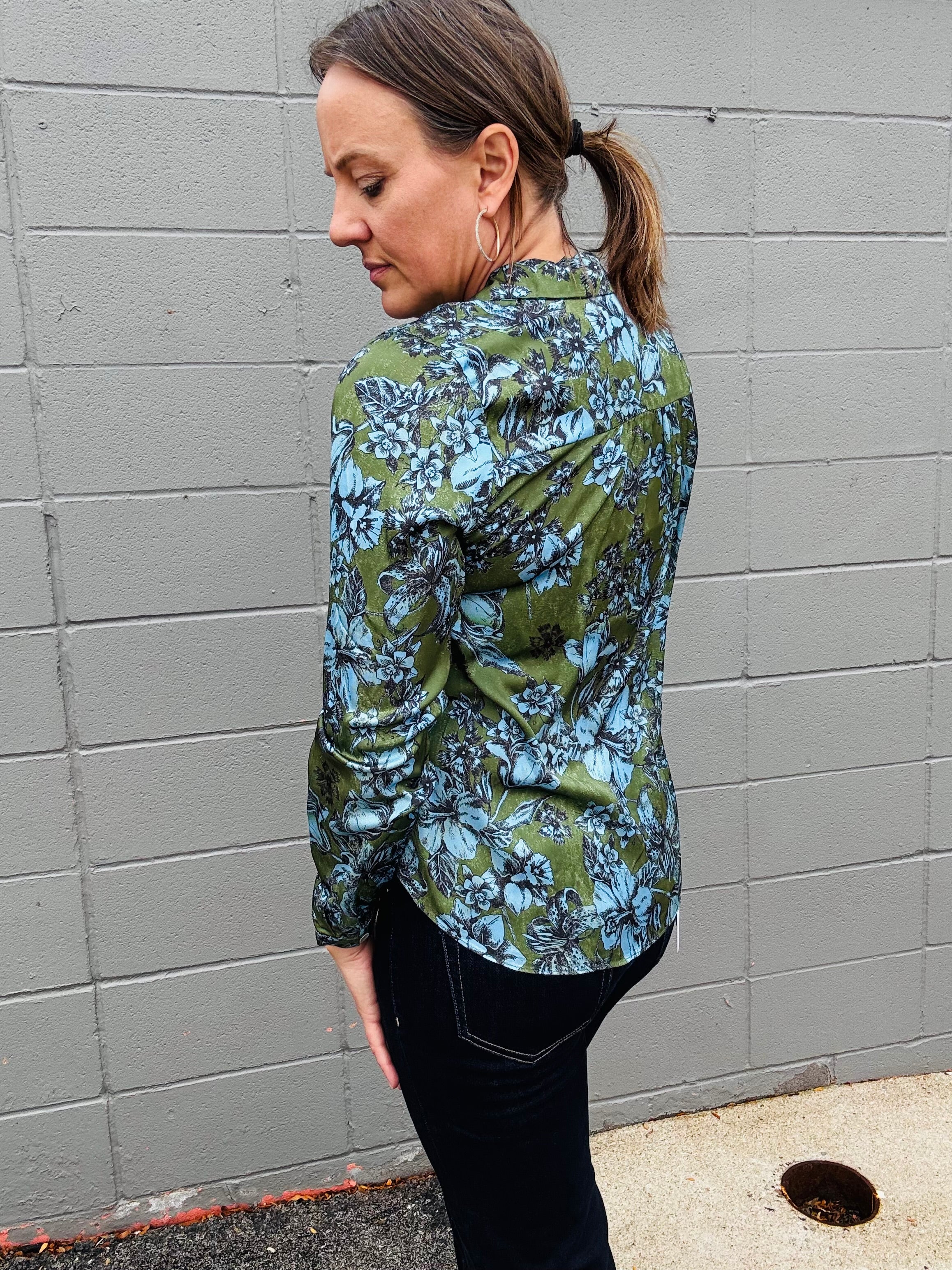 Tie Front Satin Blouse