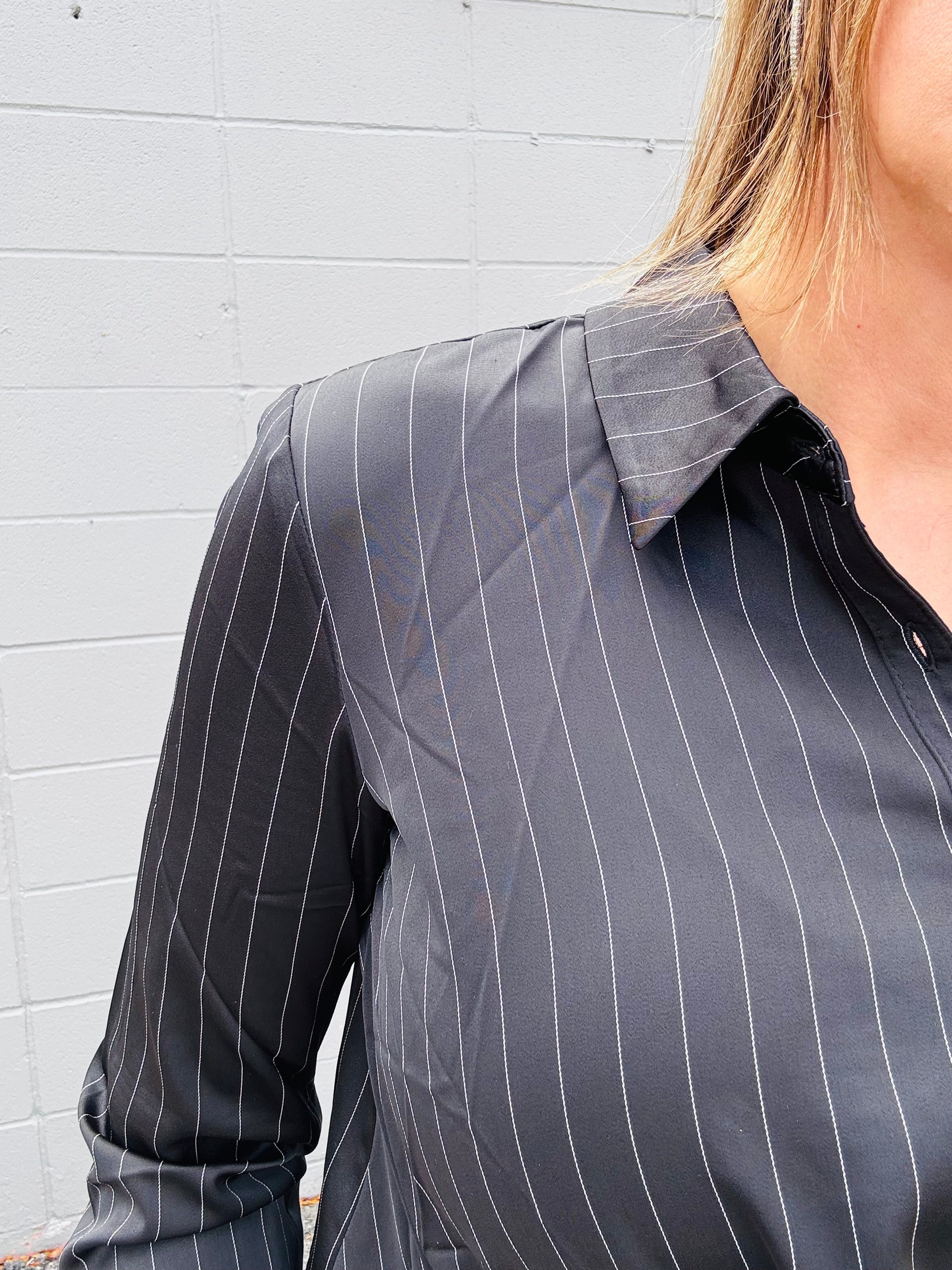 Stripe Twisted Bottom Blouse