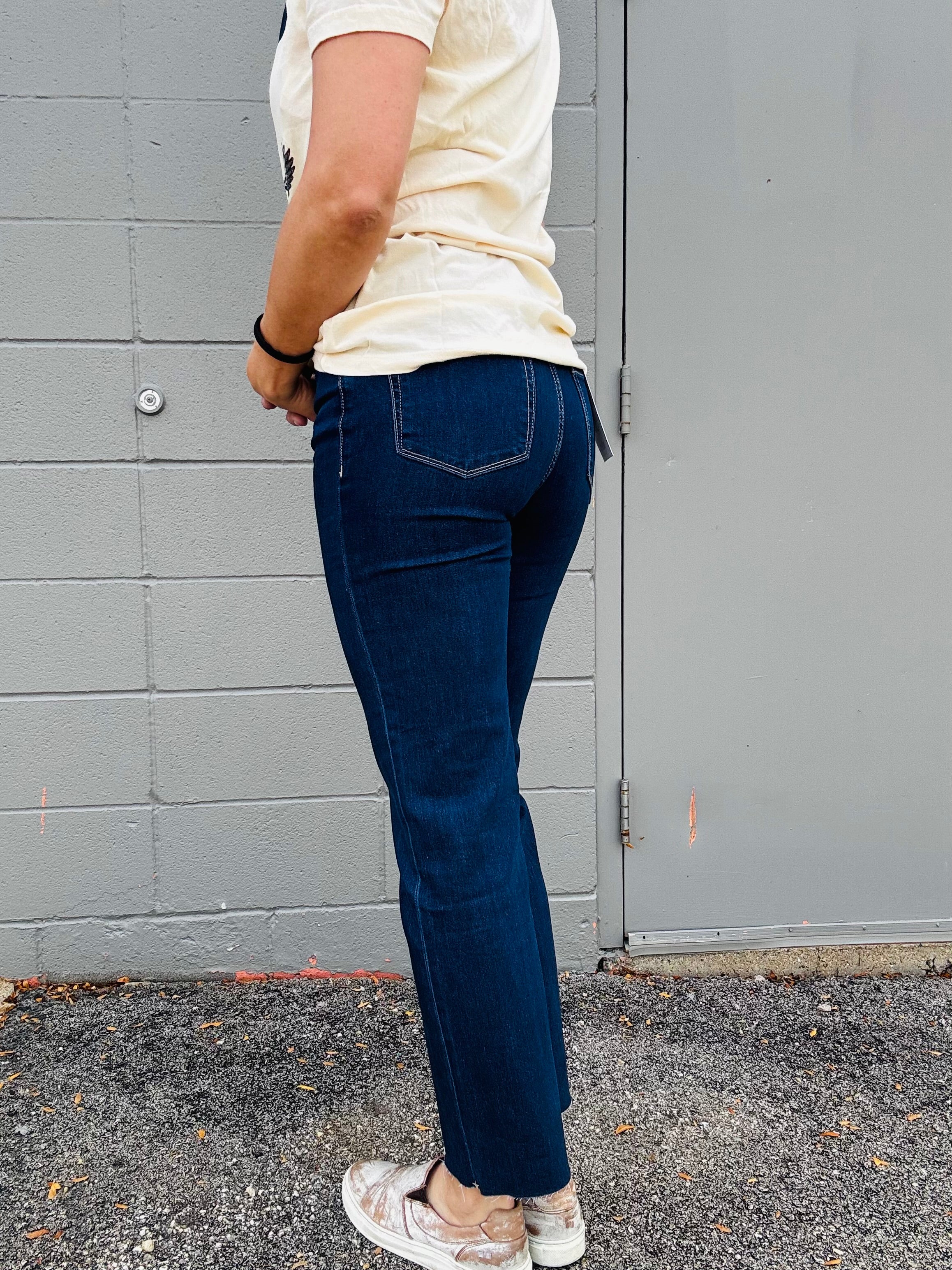 MICA HR Indigo Lurex Ankle Straight