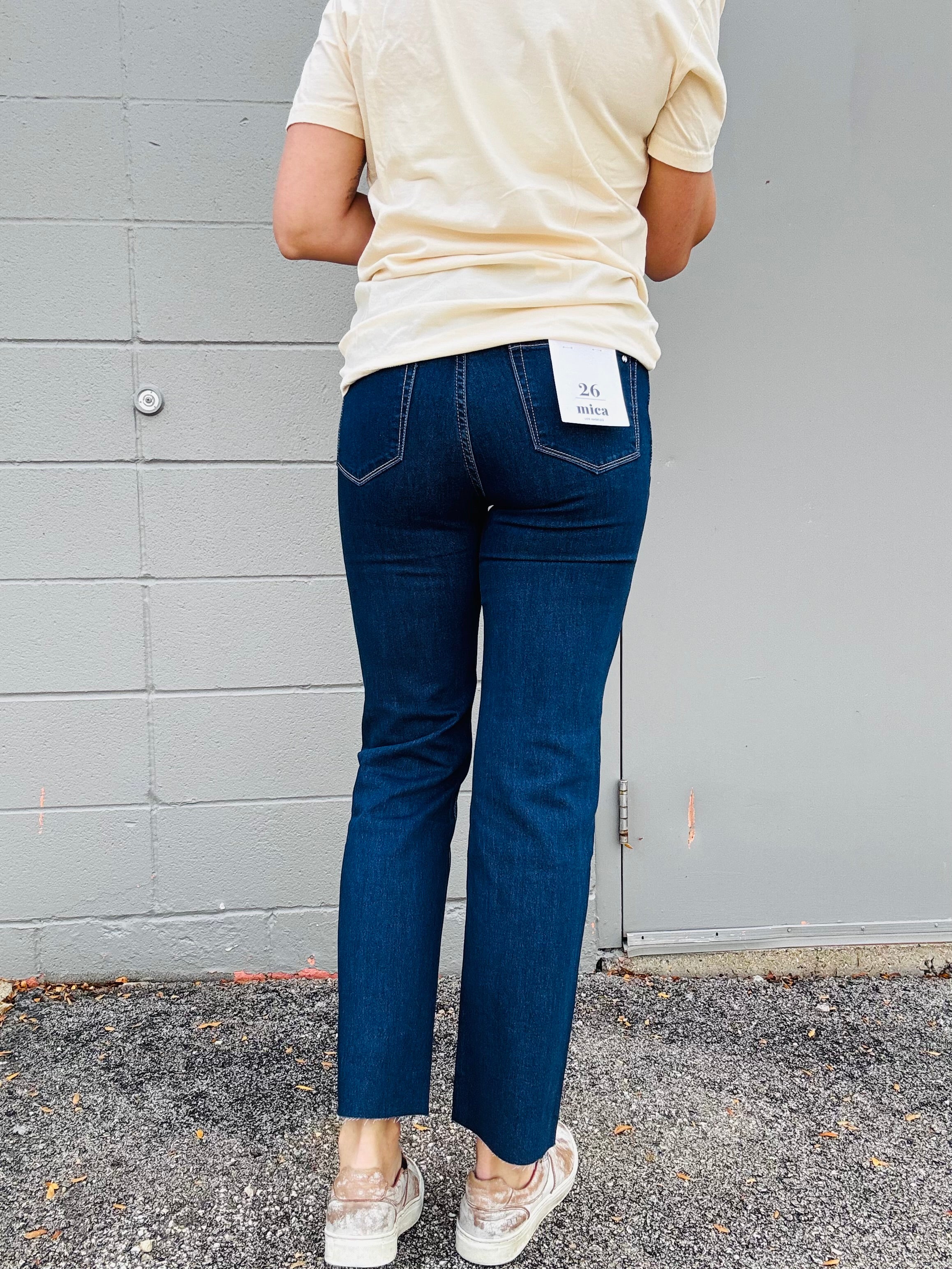 MICA HR Indigo Lurex Ankle Straight