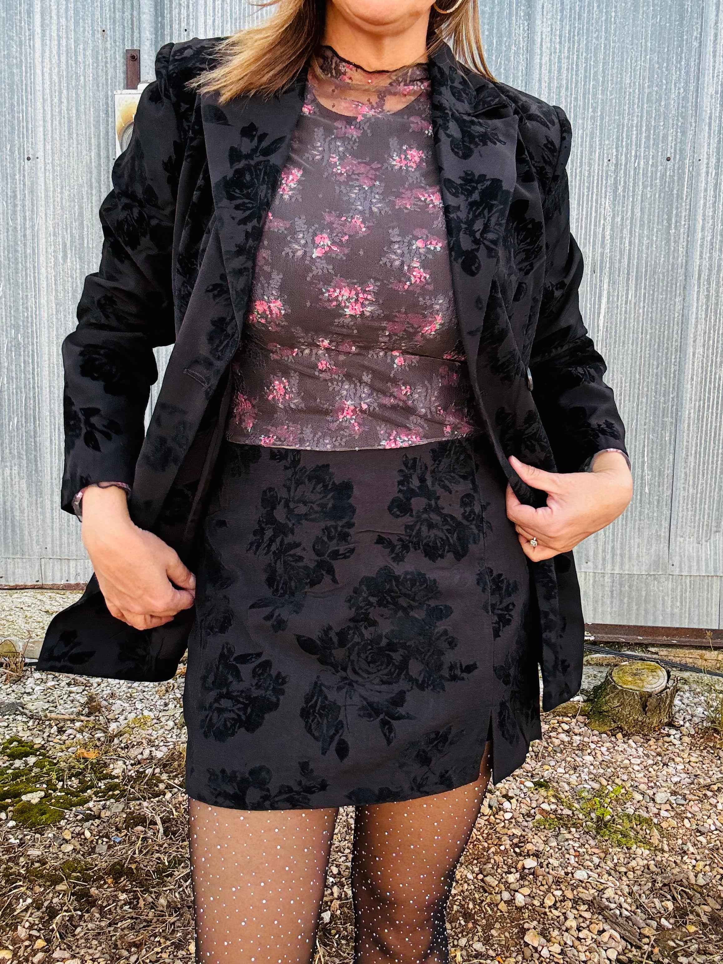Velvet Rose Jacket/Short Set