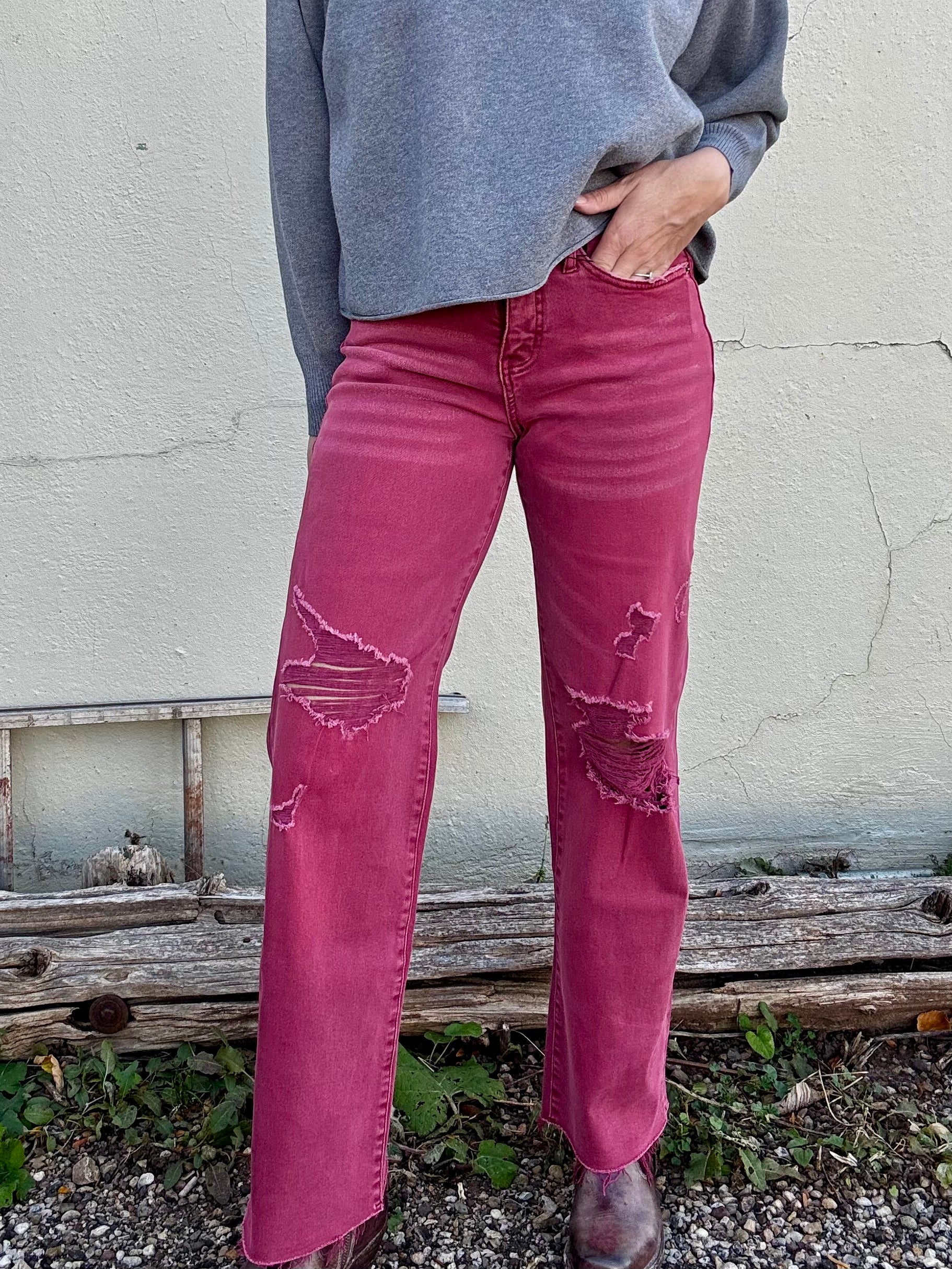 Mica HR Burgundy Wide Leg