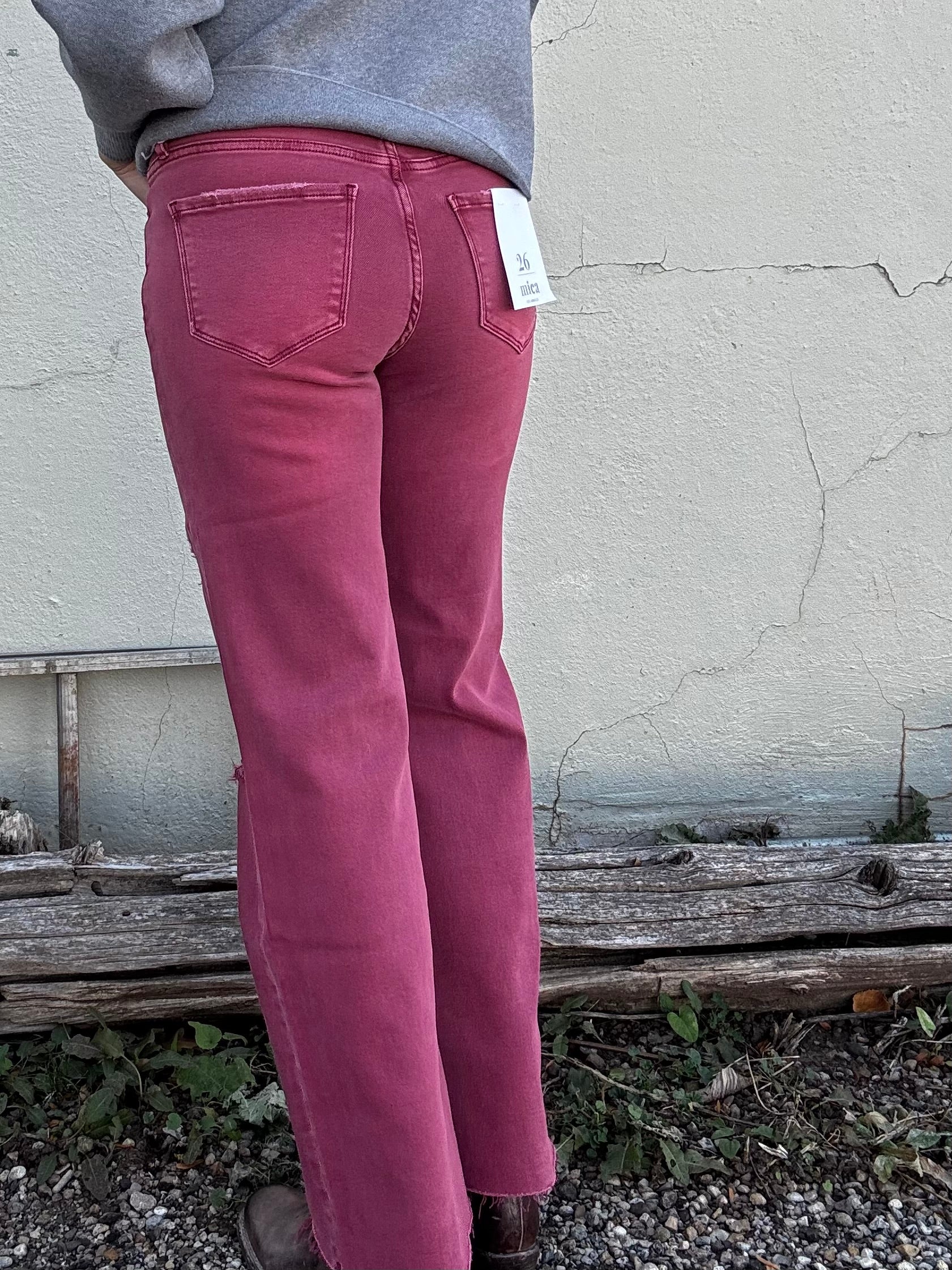 Mica HR Burgundy Wide Leg