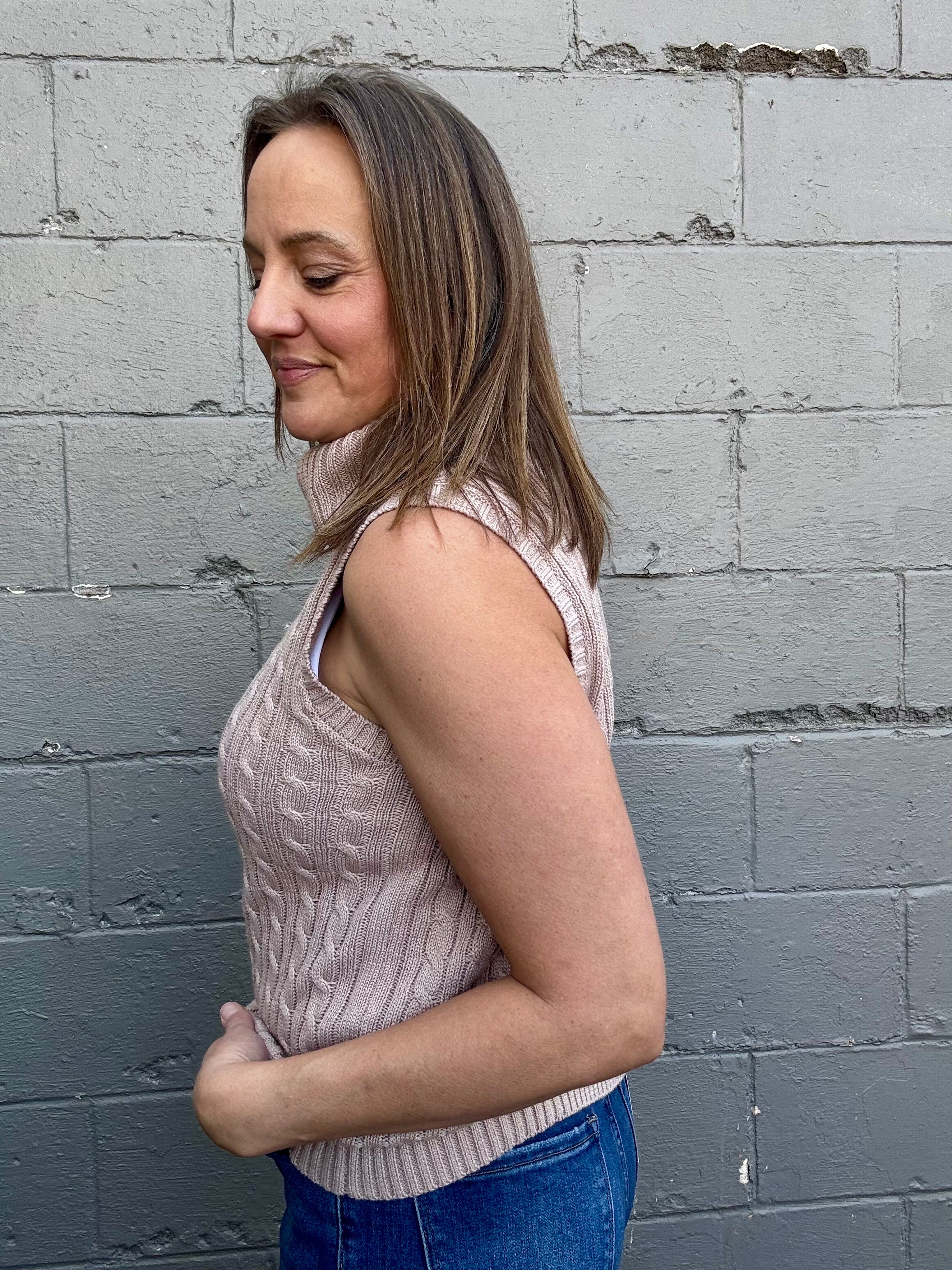 Sleeveless Turtleneck Sweater