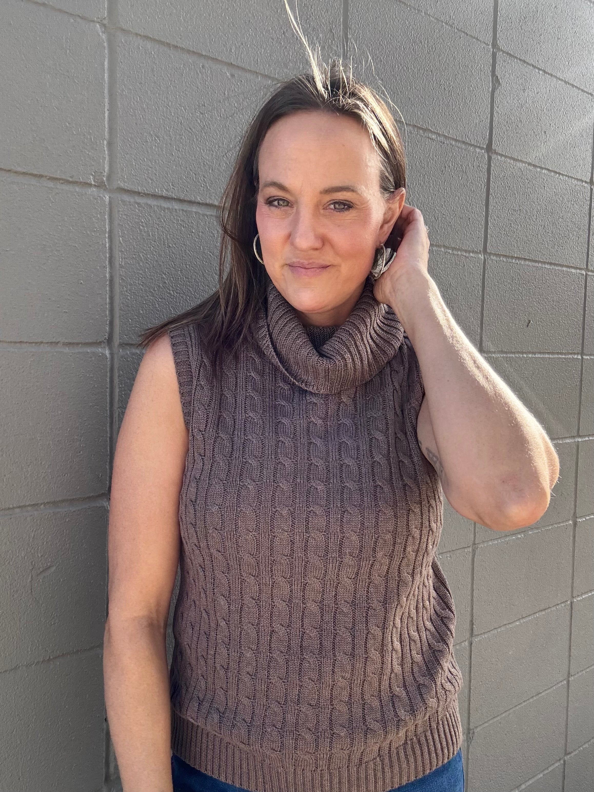 Sleeveless Turtleneck Sweater