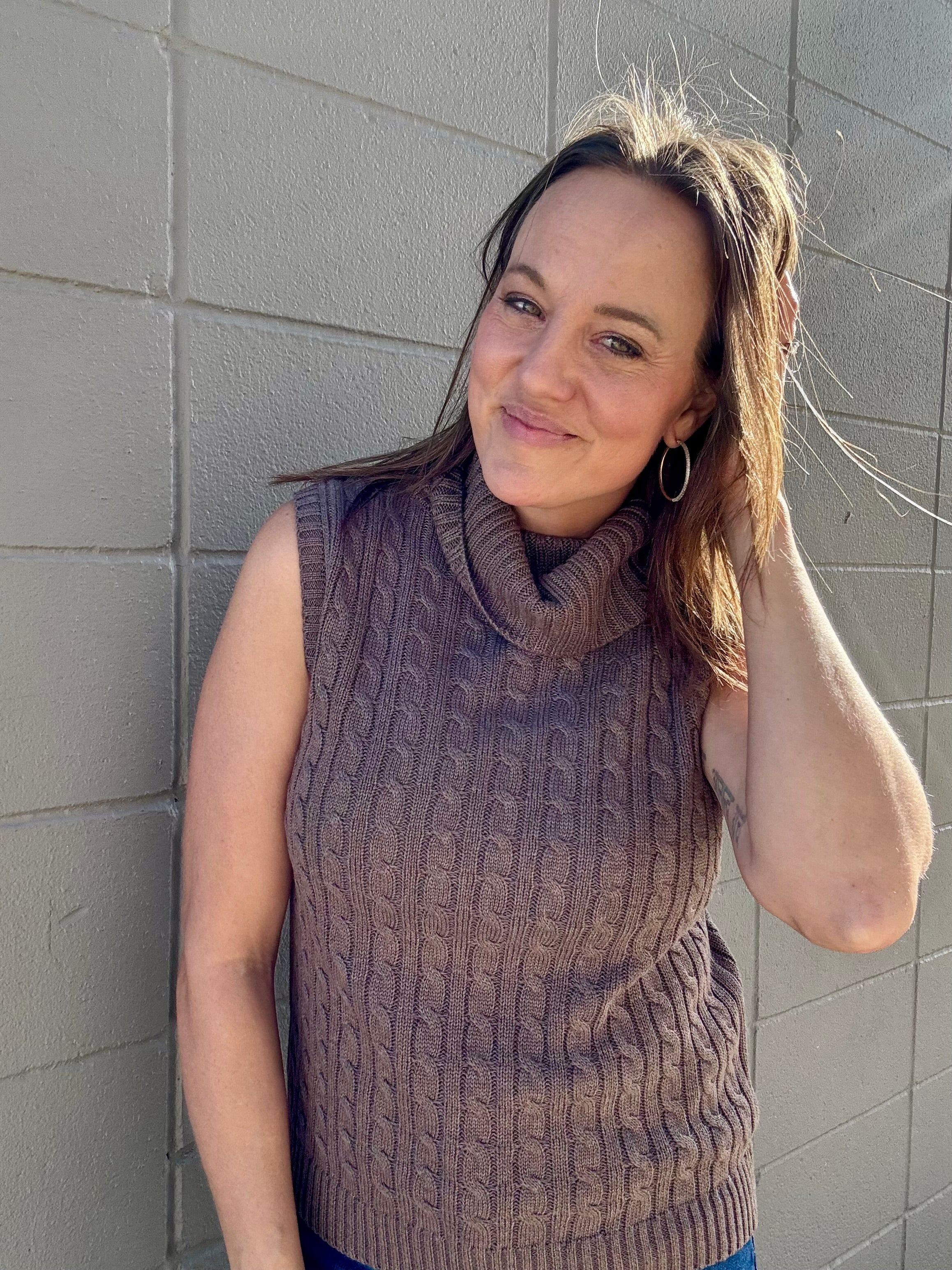 Sleeveless Turtleneck Sweater