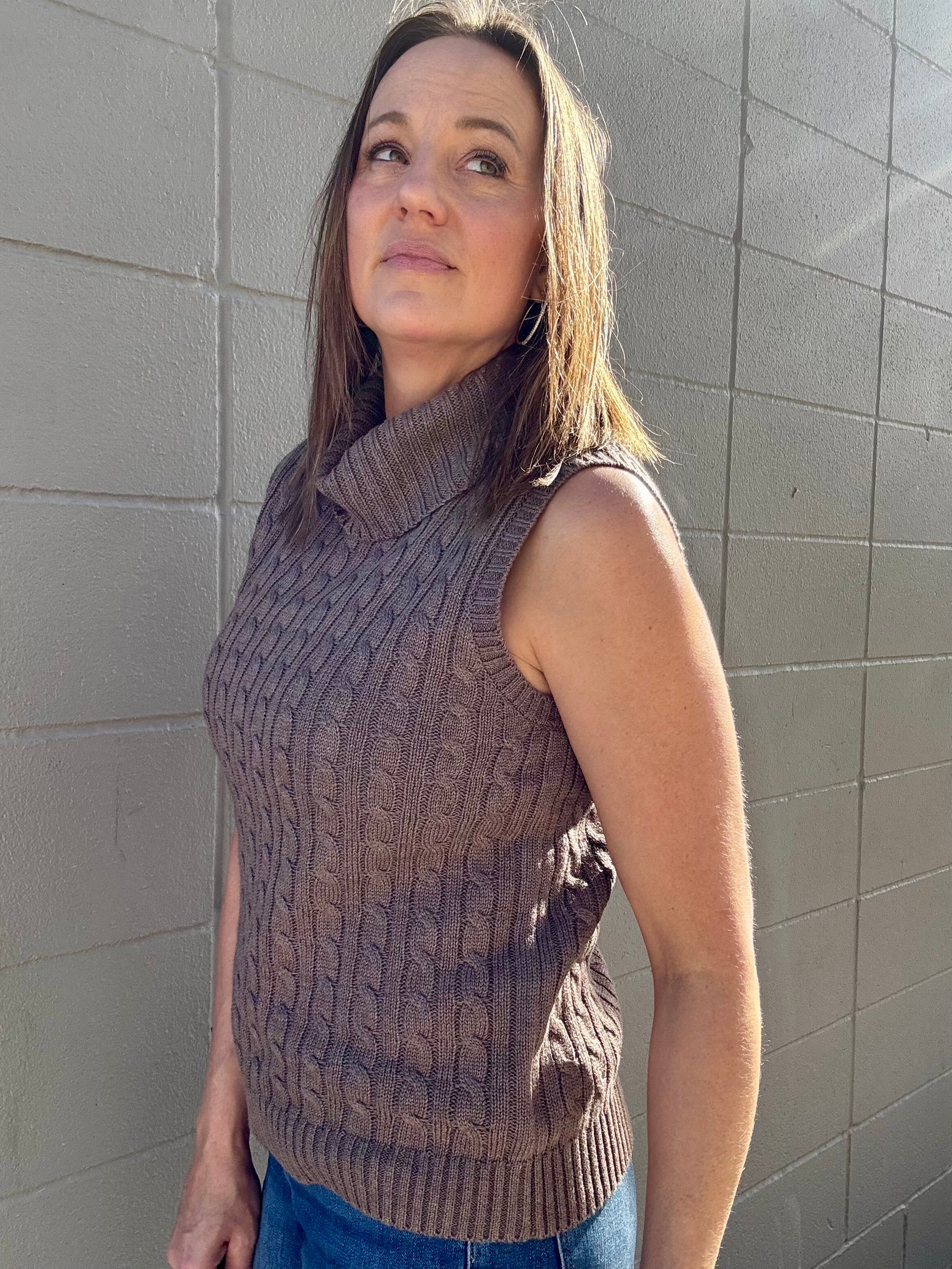 Sleeveless Turtleneck Sweater