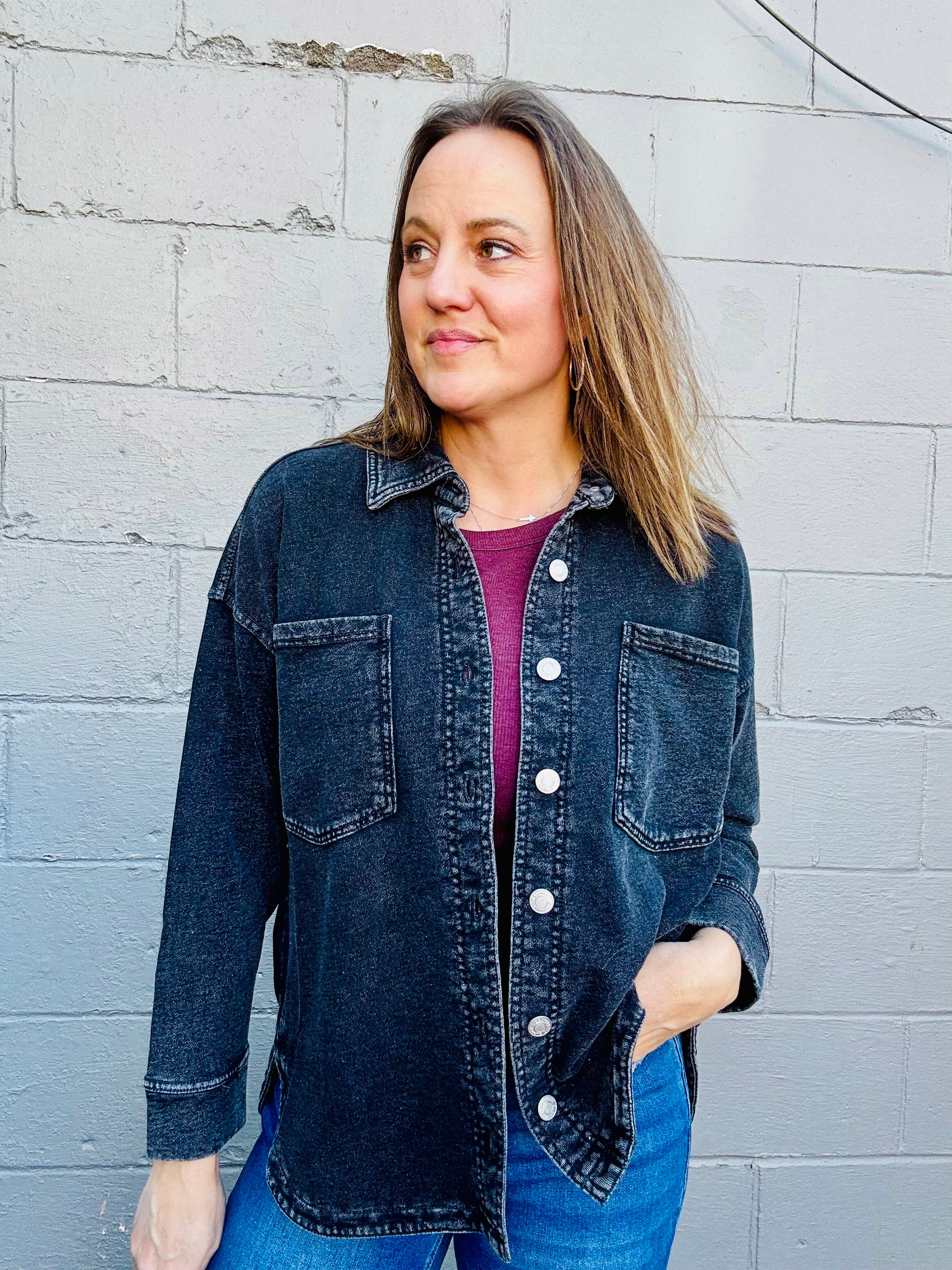 Z SUPPLY All Day Denim Knit Jacket