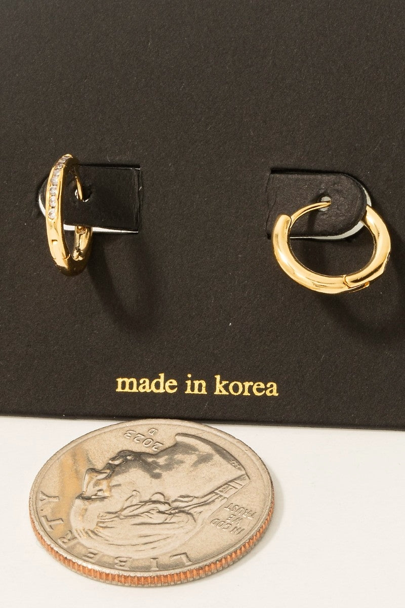 Simple CZ Hoop Earring