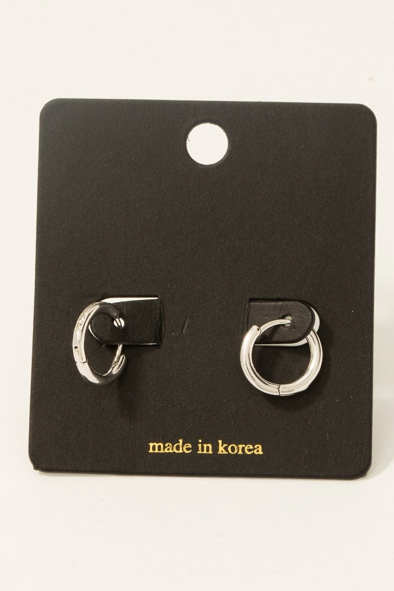 Simple CZ Hoop Earring
