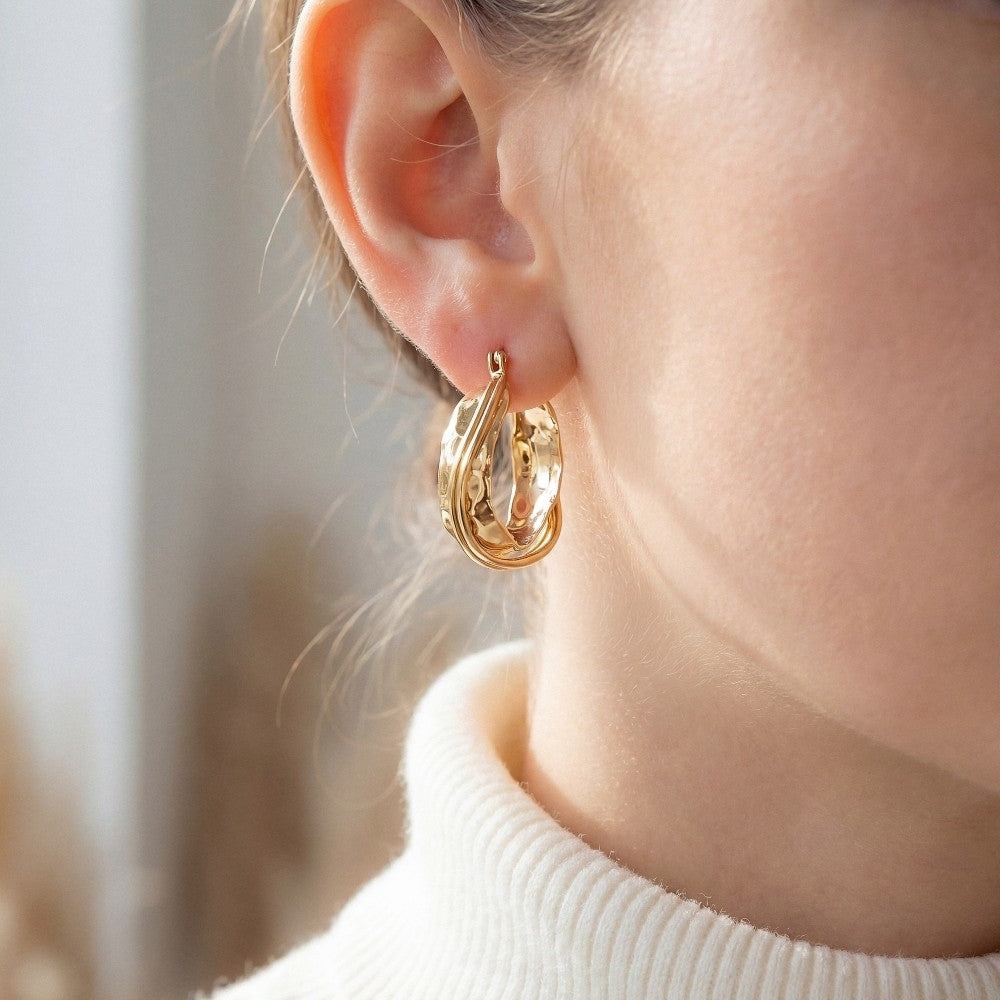 Hammered Hoop Earring