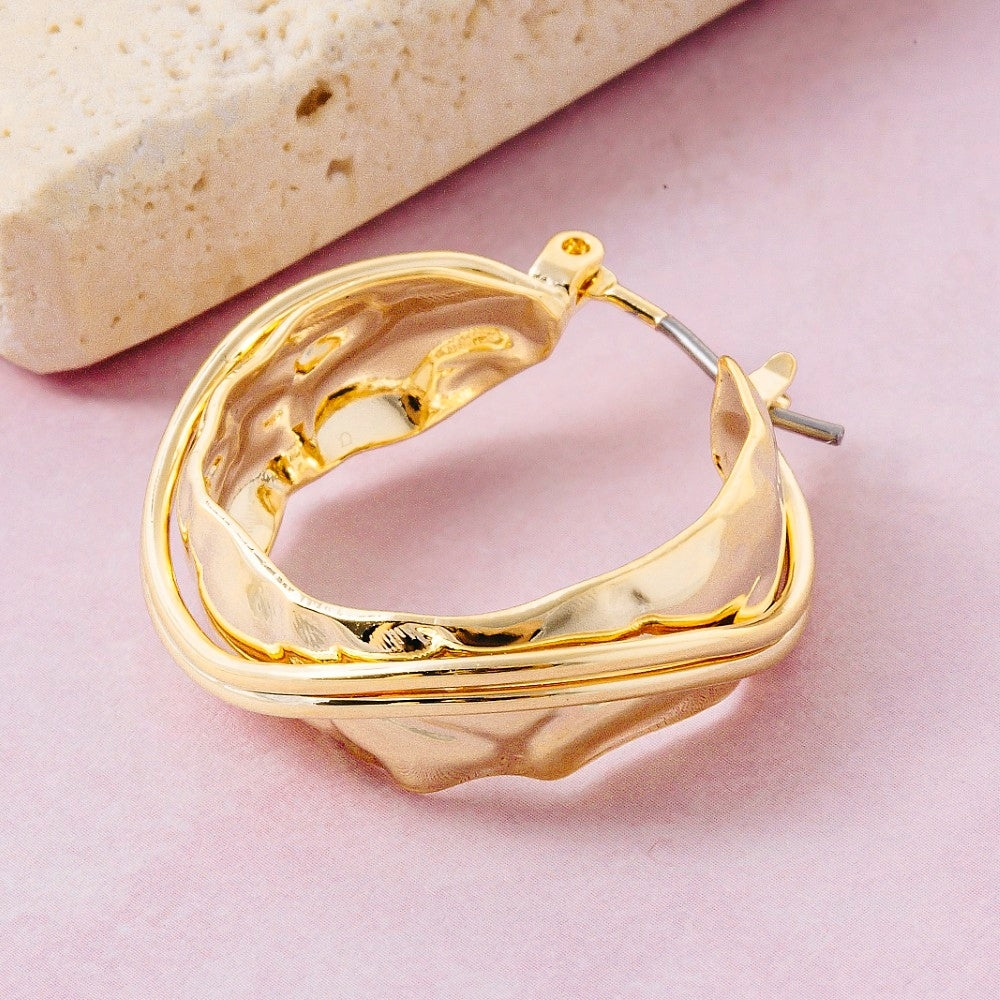 Hammered Hoop Earring