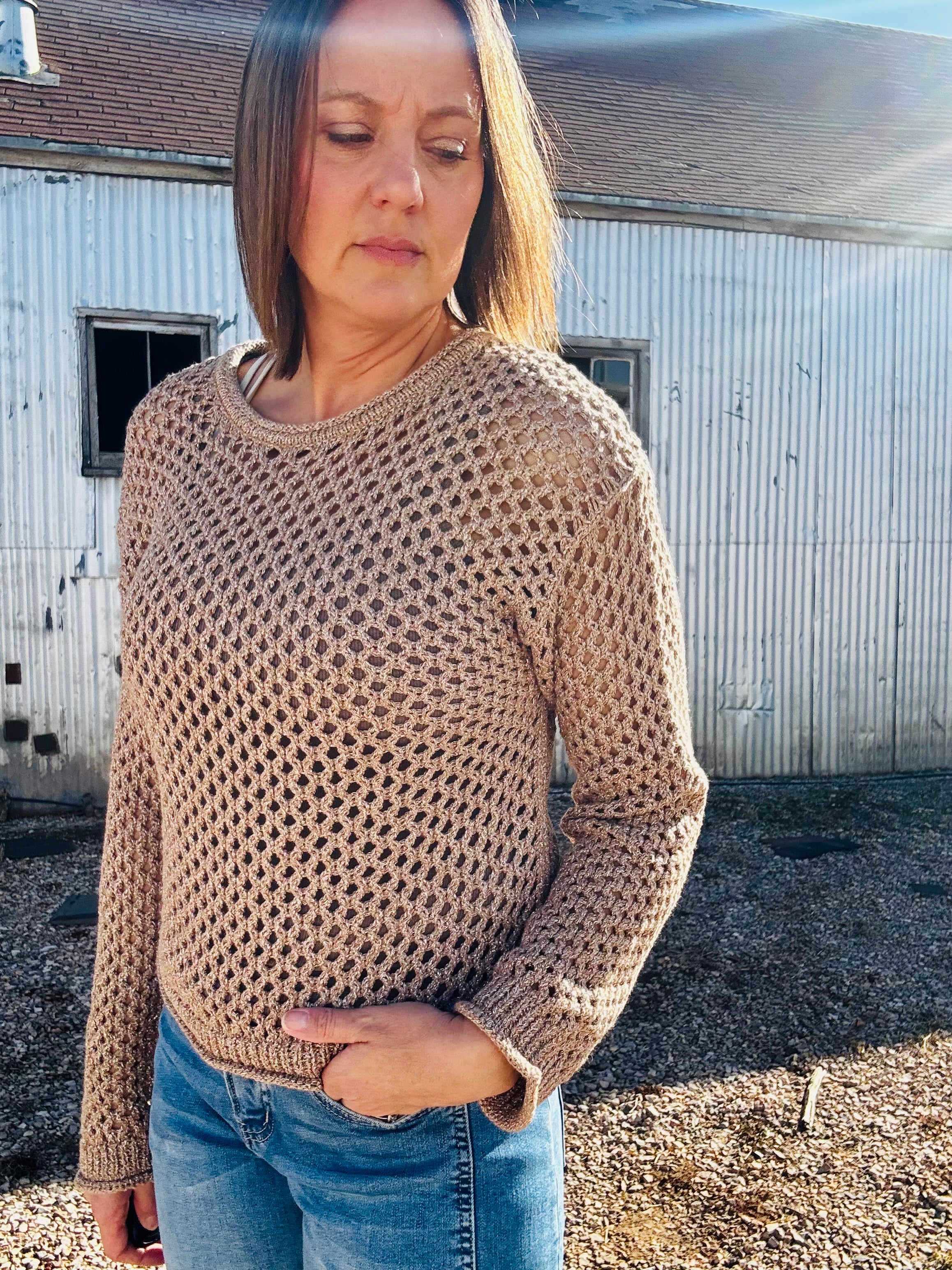 Z Supply Cala Shimmer Crochet Sweater