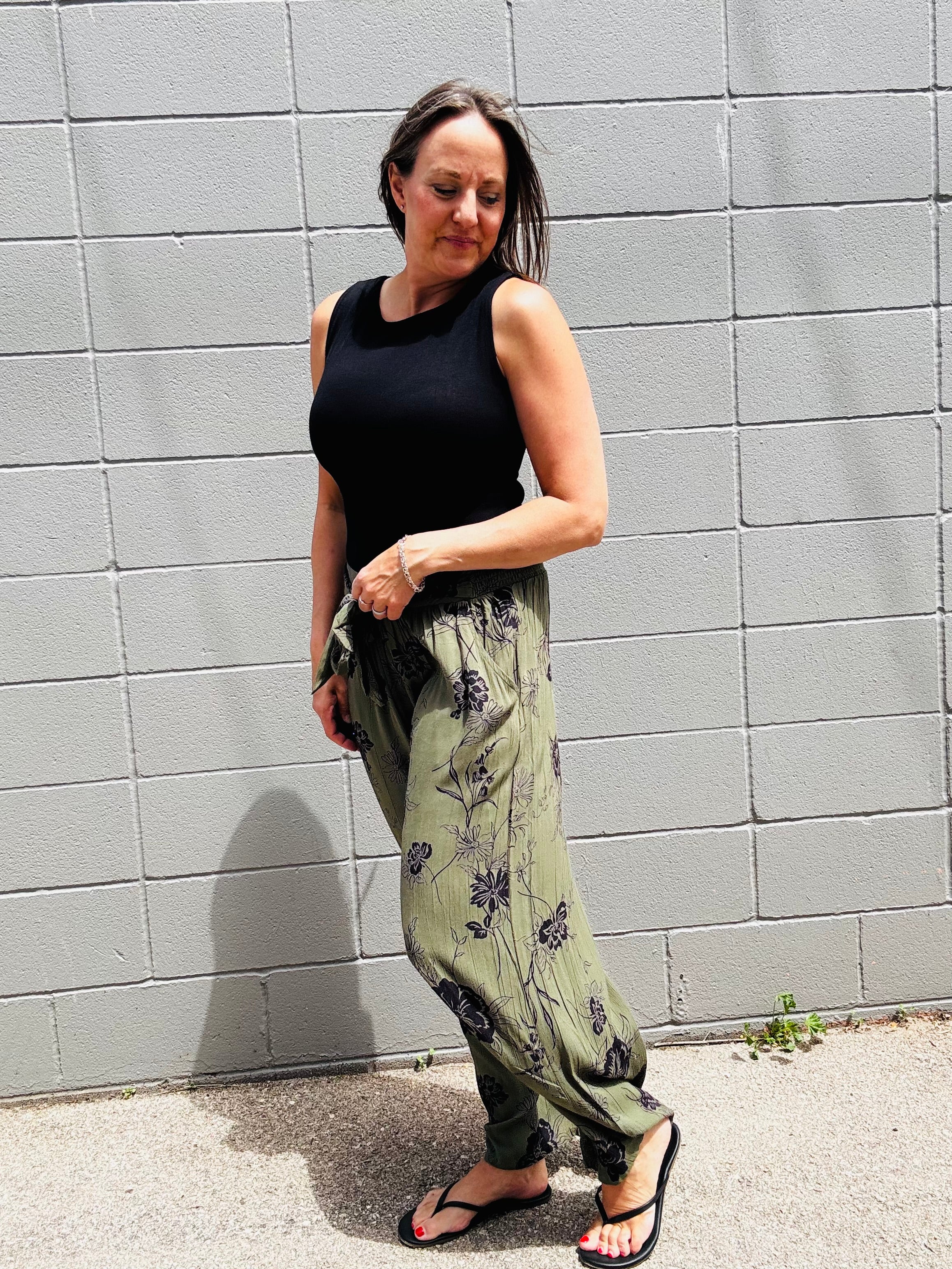 Tie Waist Wide Leg Pant