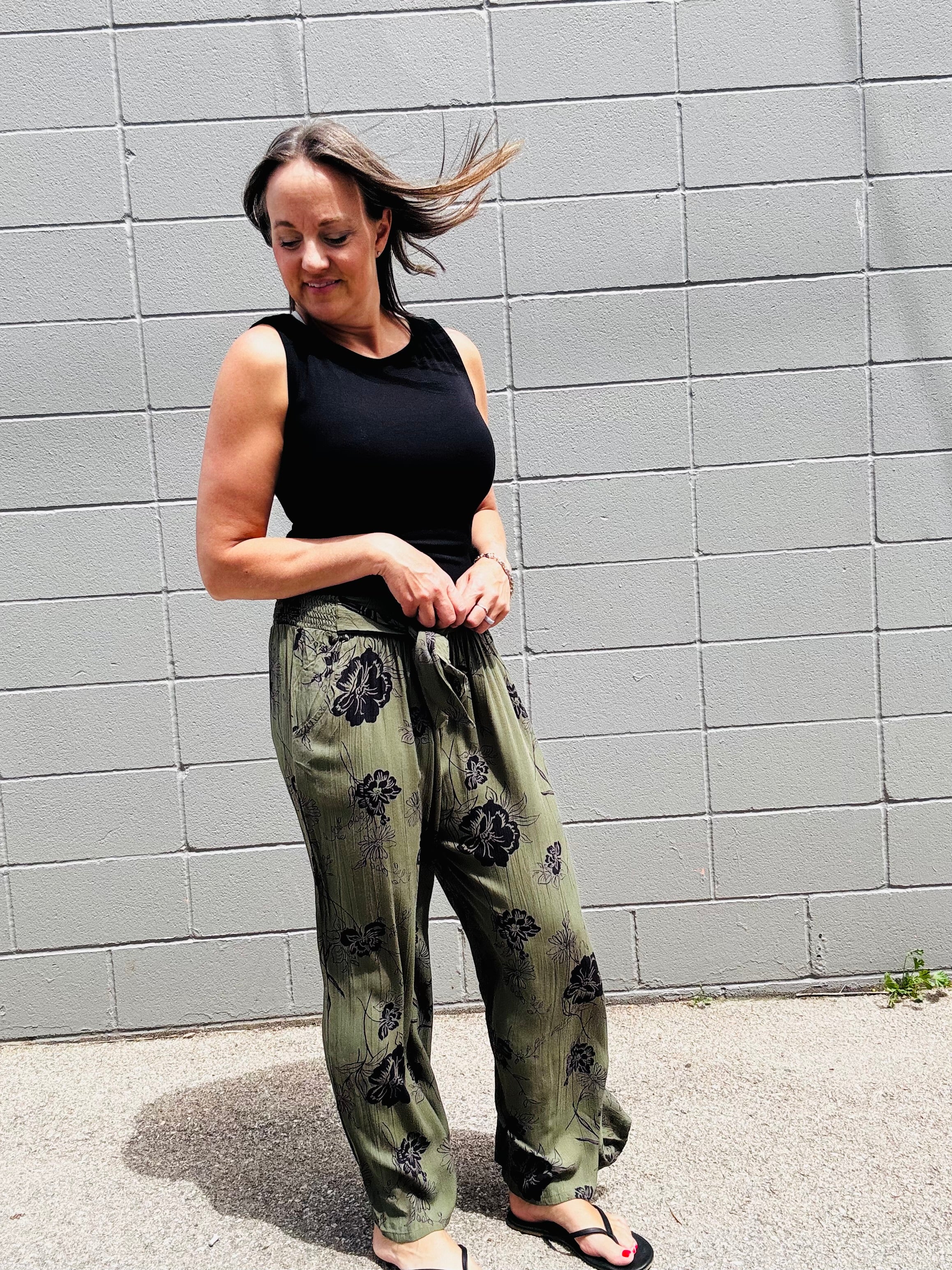Tie Waist Wide Leg Pant