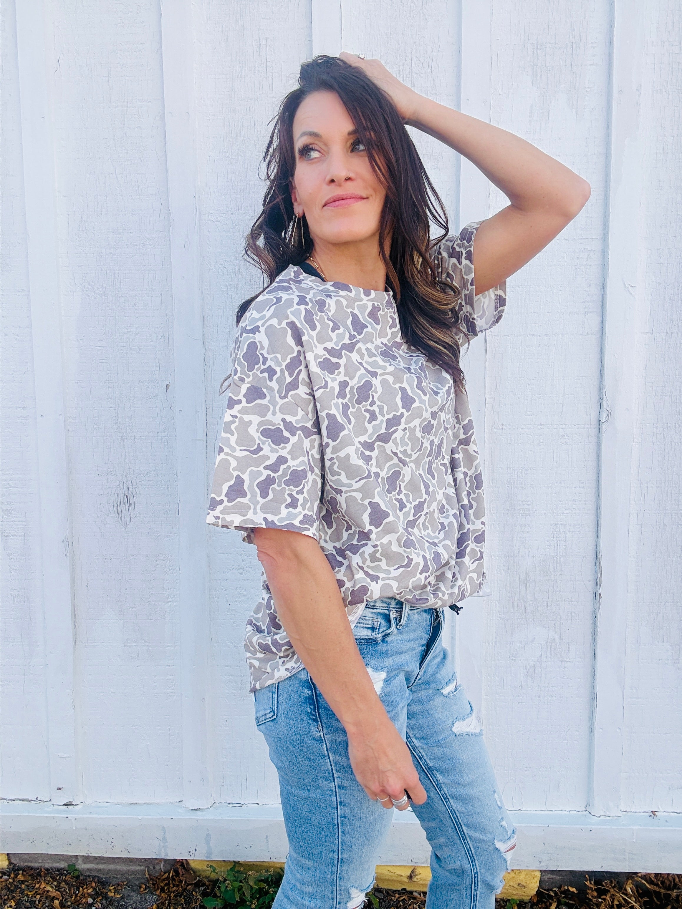 Birdie Camo Oversized Tee