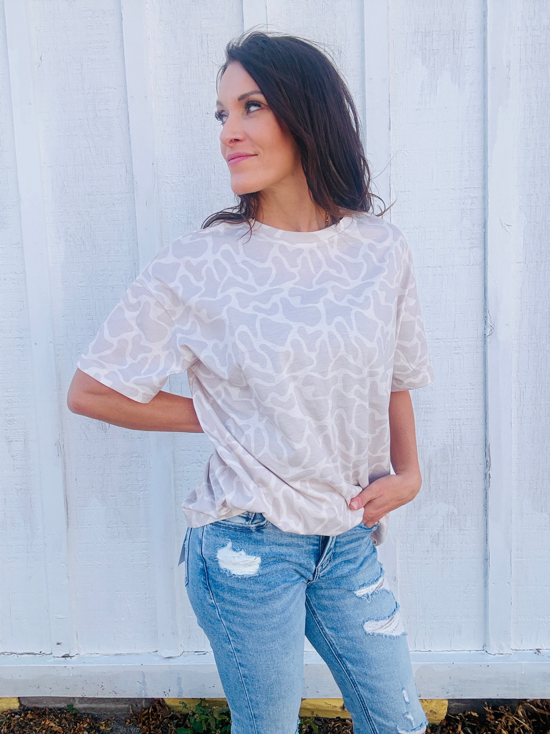 Birdie Camo Oversized Tee
