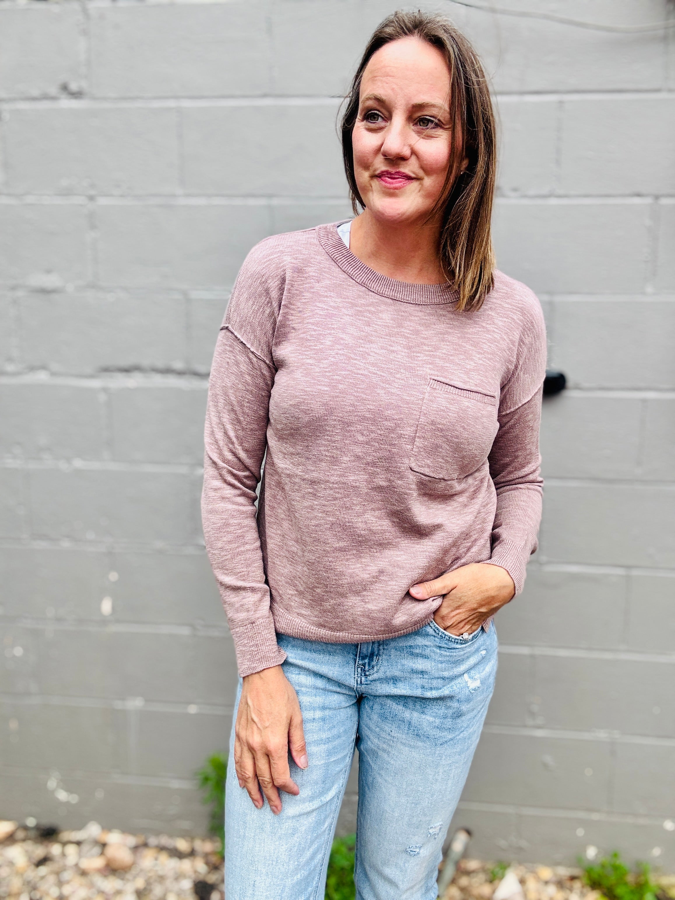 Faye Pocket Slub Sweater