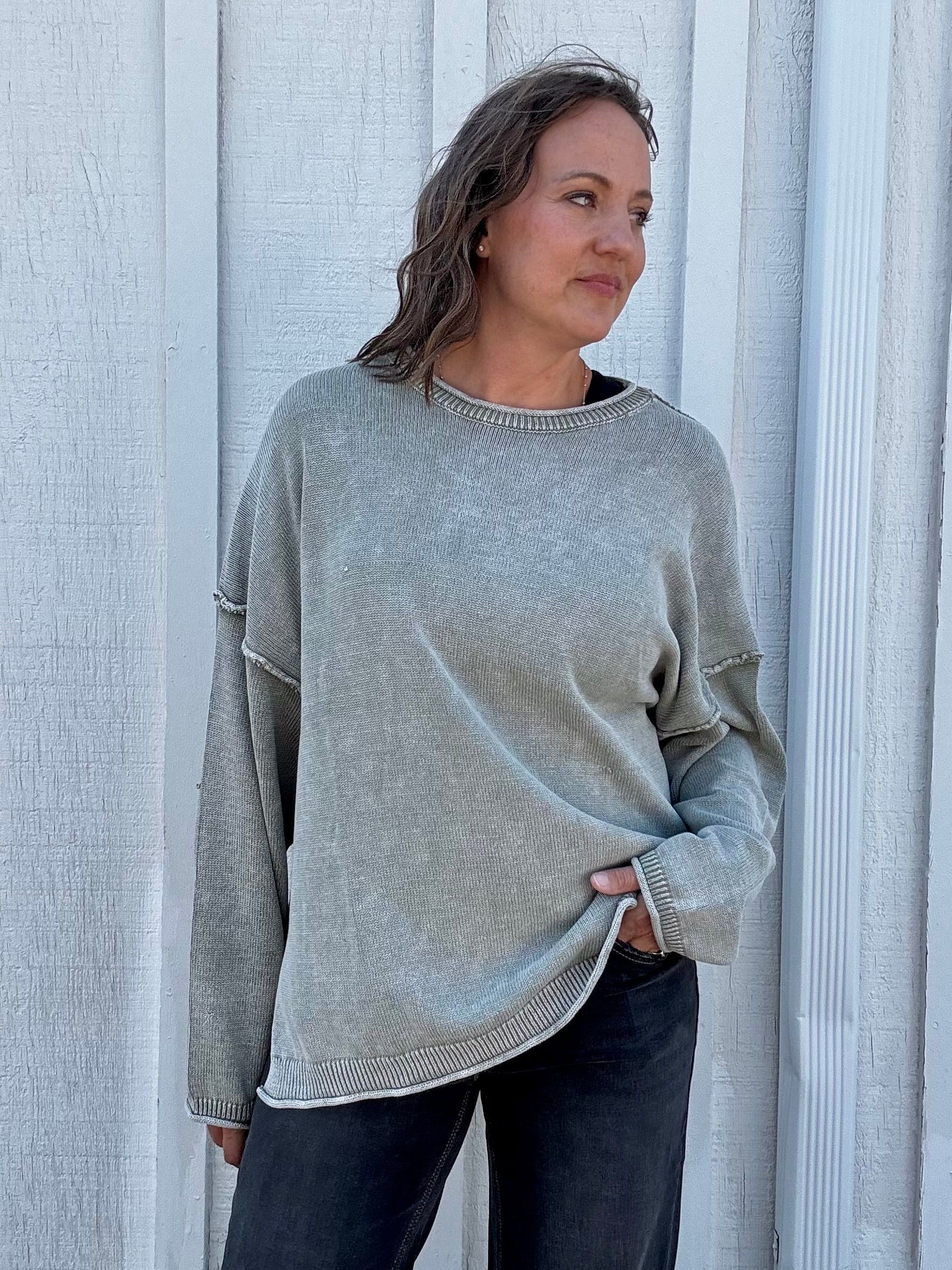 The Sienna Textured Cotton Sweater