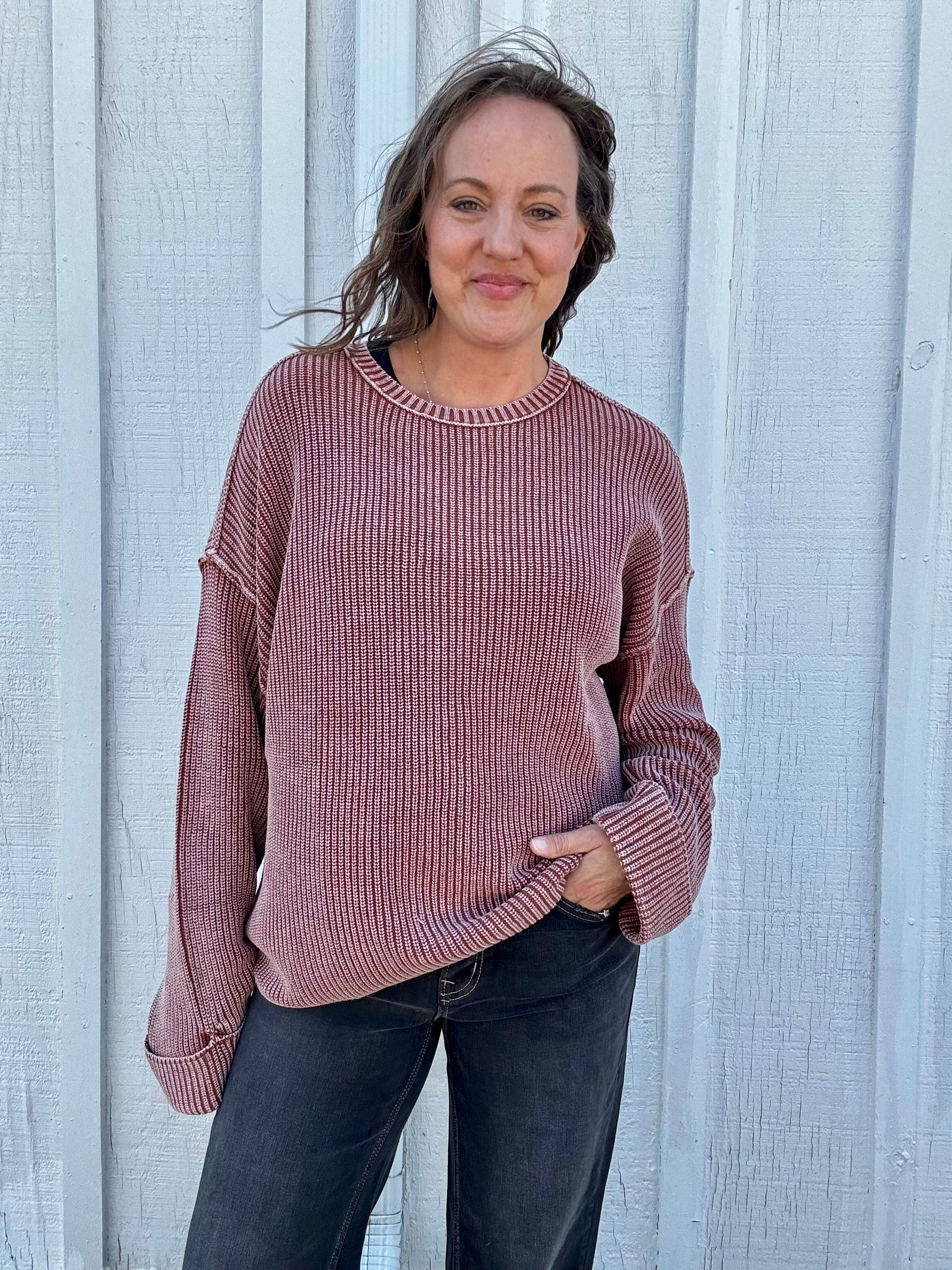 The Delaney Textured Cotton Sweater