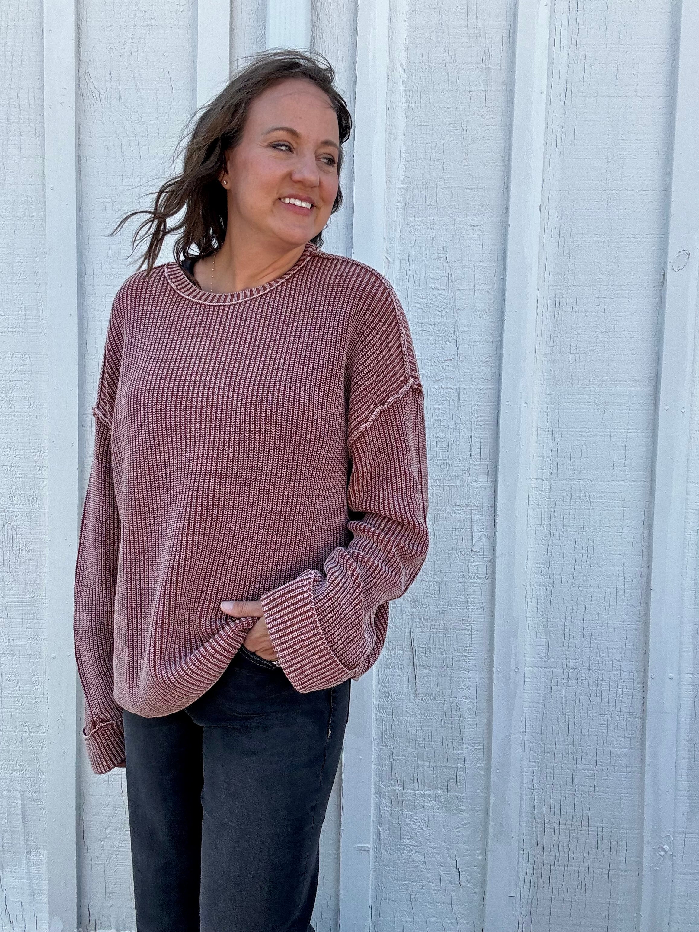 The Delaney Textured Cotton Sweater