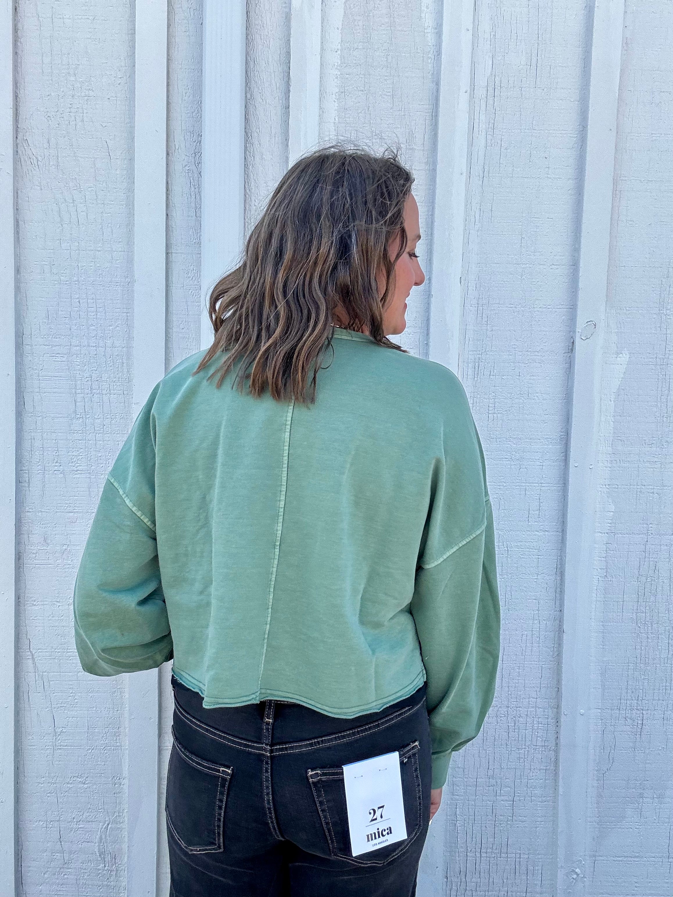 The Camille Washed Henley Pullover