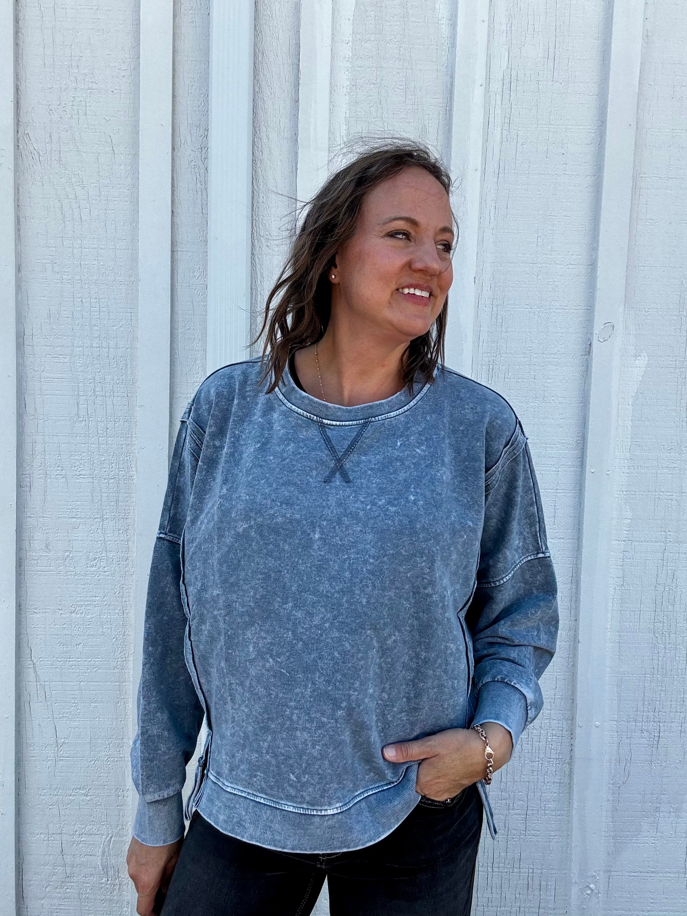 The Kennedy Washed Indigo Pullover