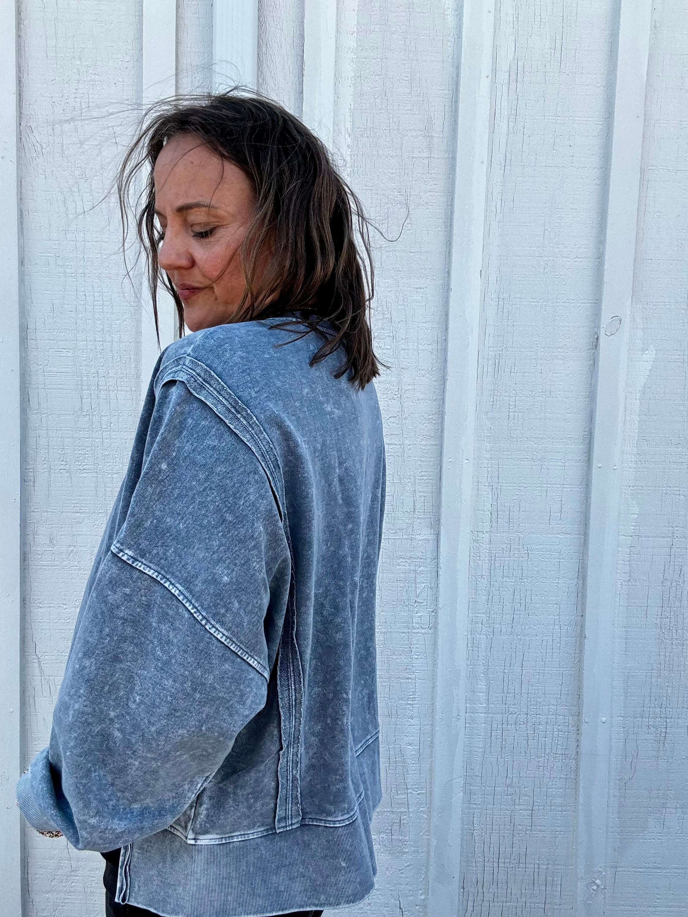 The Kennedy Washed Indigo Pullover