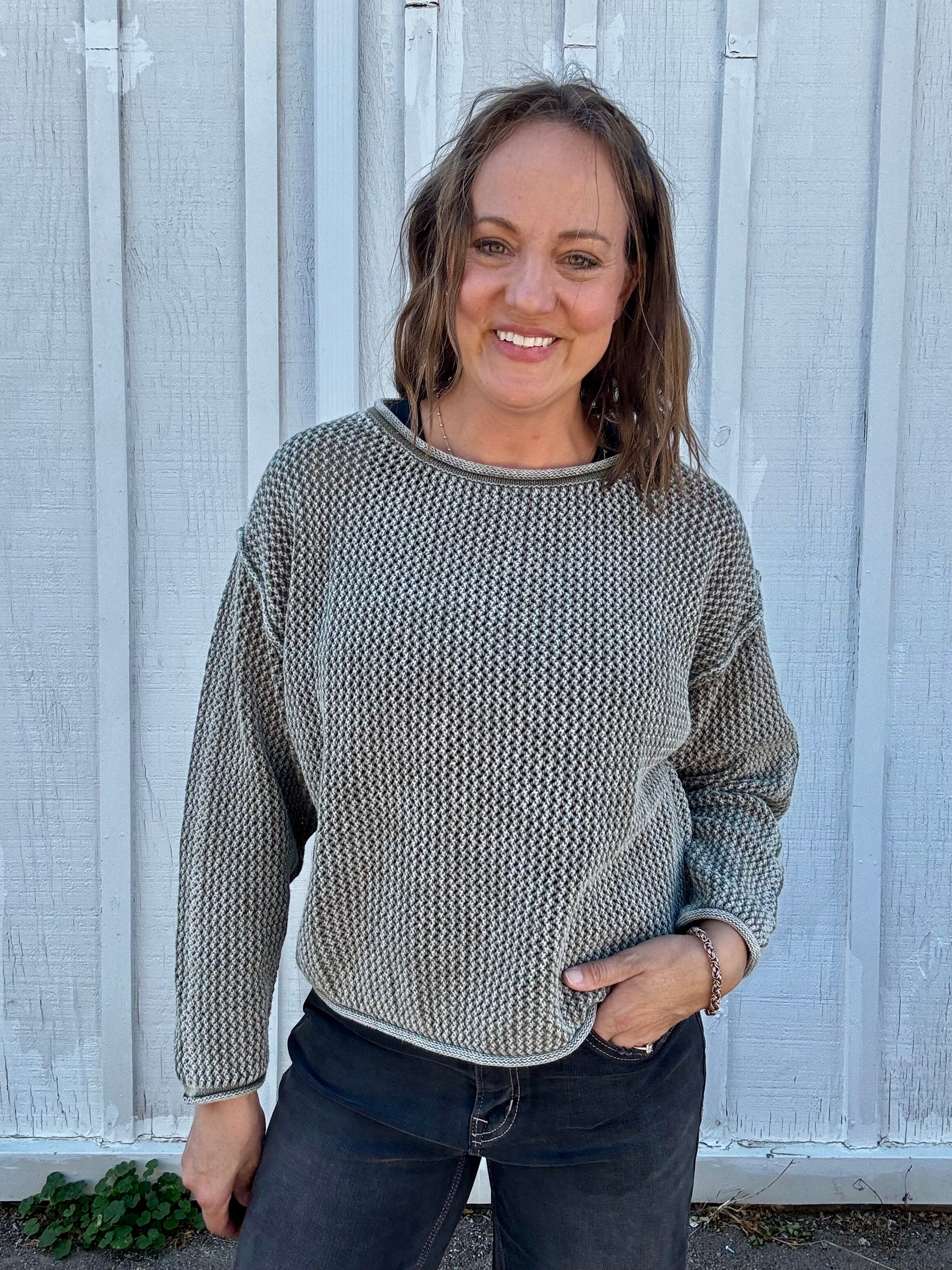 Fallon Textured Cotton Sweater