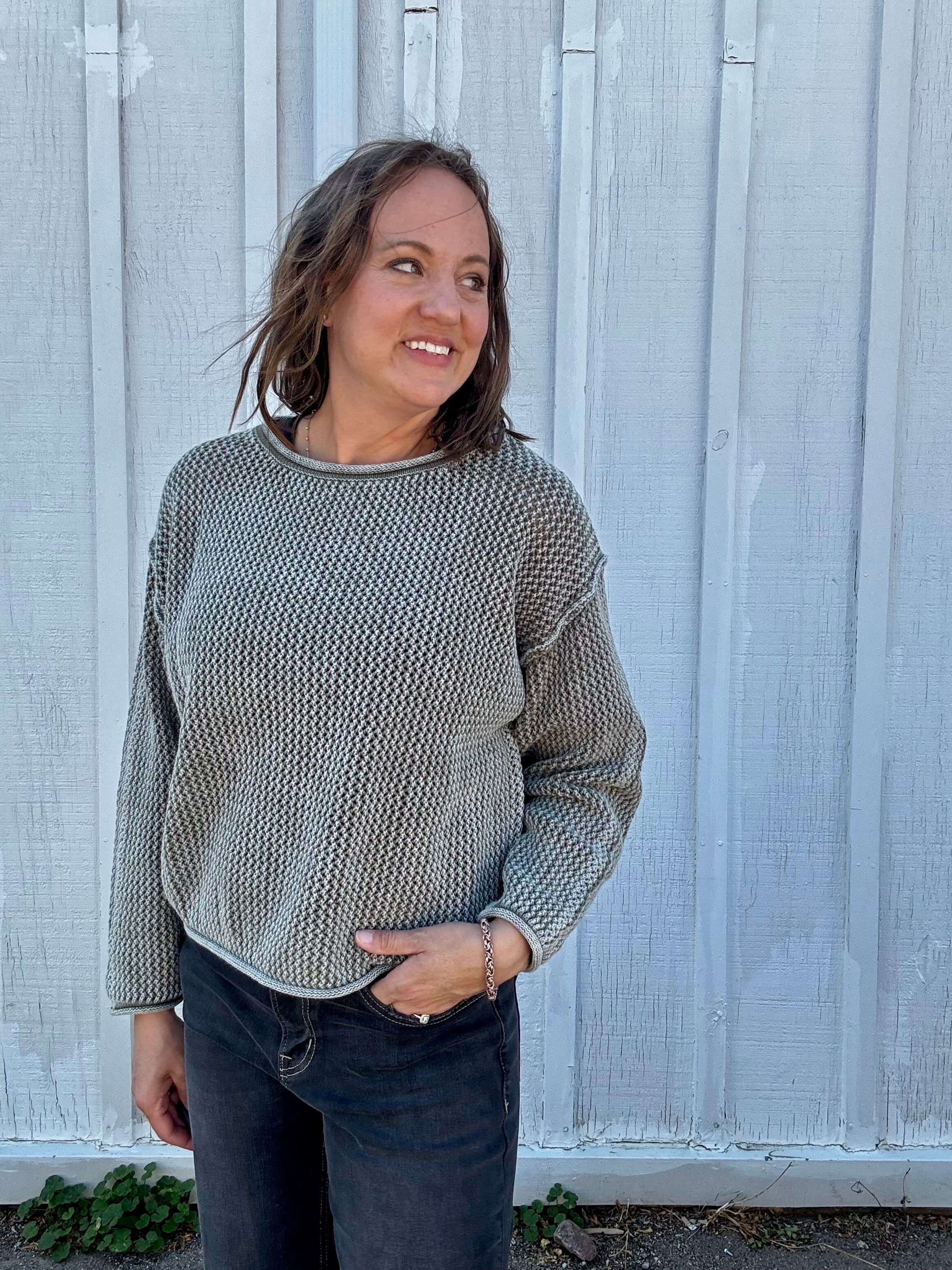 Fallon Textured Cotton Sweater