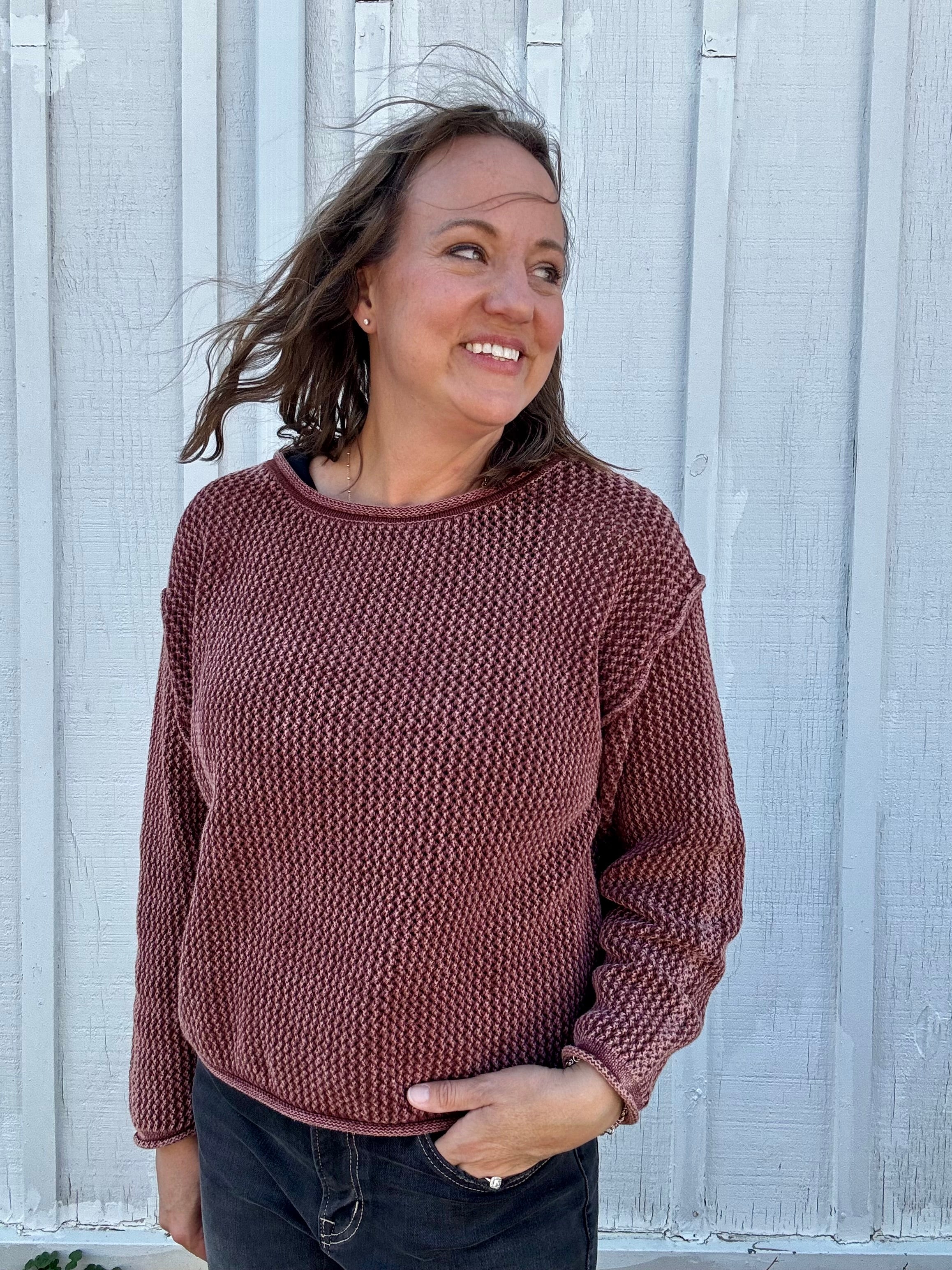 Fallon Textured Cotton Sweater