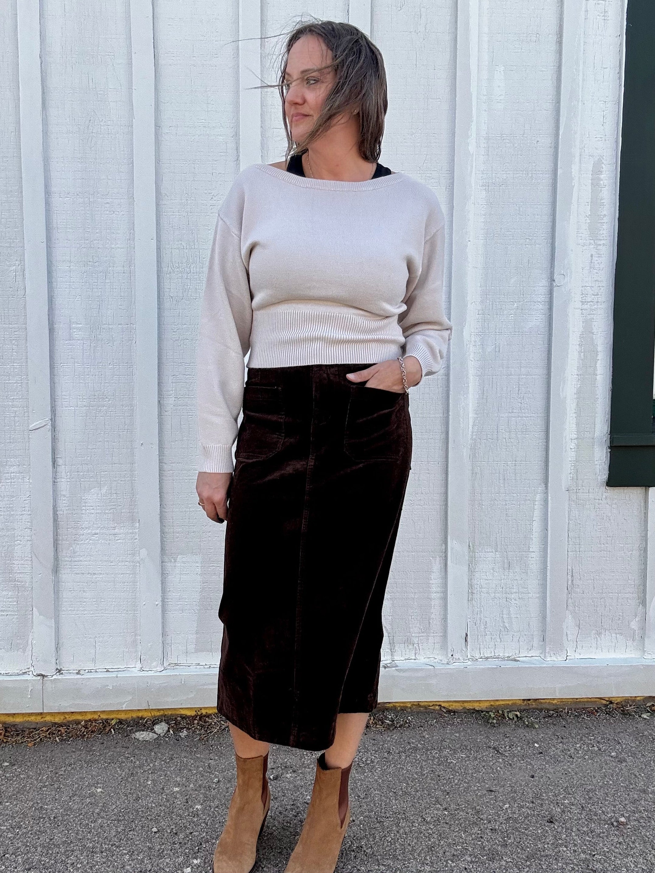 Classic Ribbed Knit Sweater