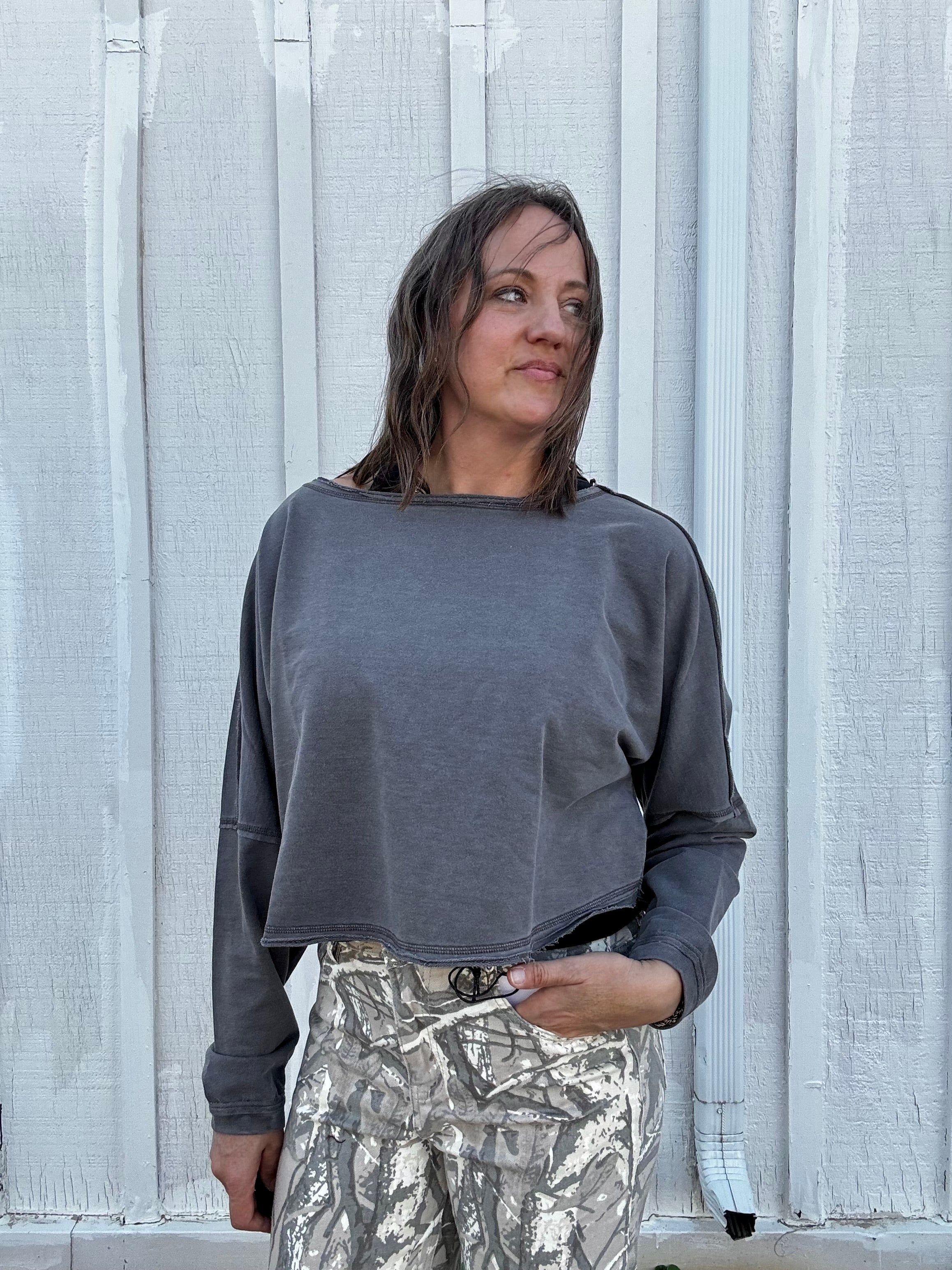 The Blair Washed Raw Seam Pullover