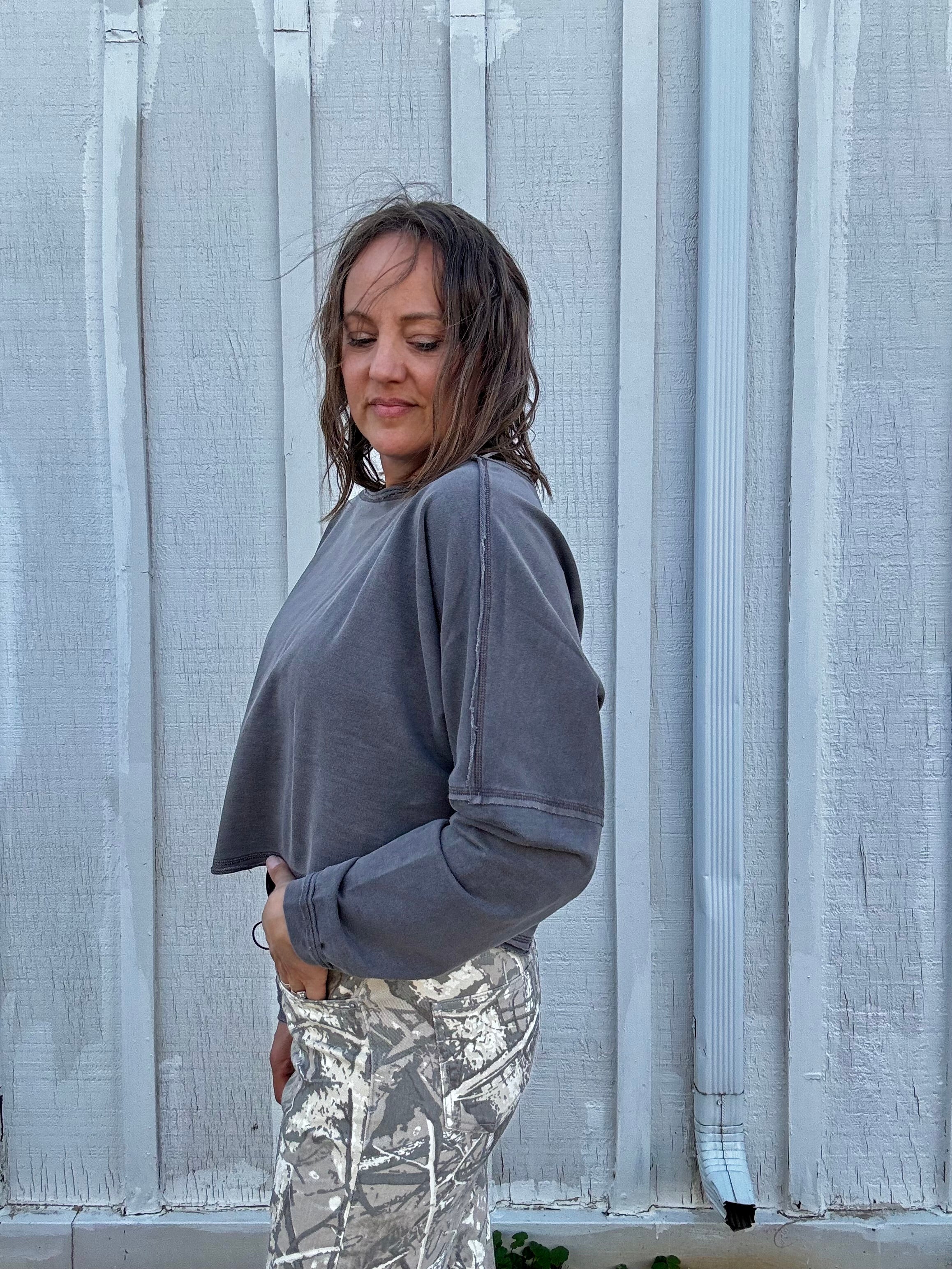 The Blair Washed Raw Seam Pullover