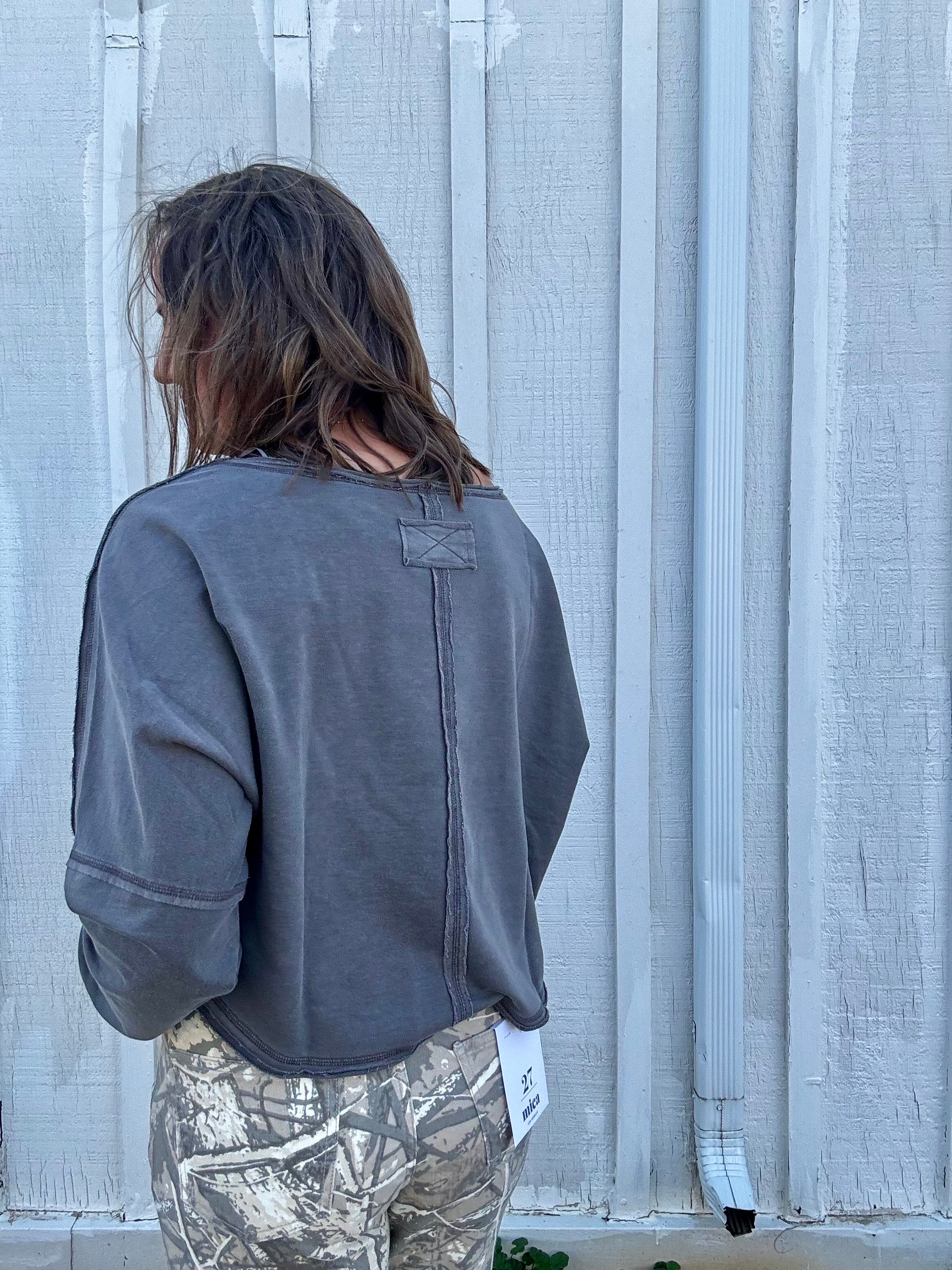 The Blair Washed Raw Seam Pullover