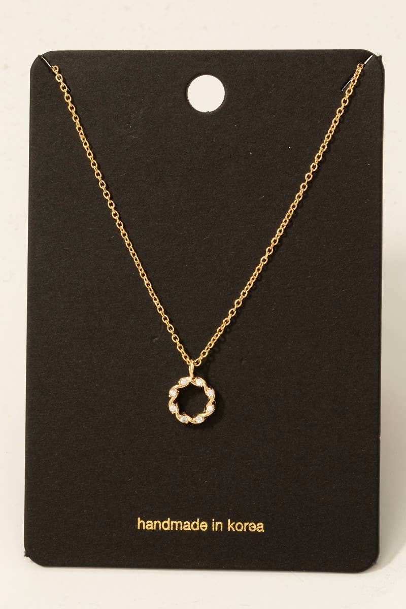 Twisted Hoop CZ Necklace