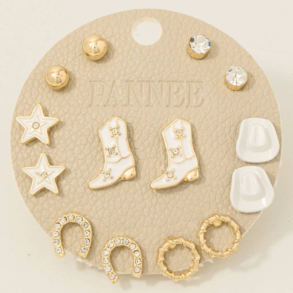 Western Enamel Stud Earrings