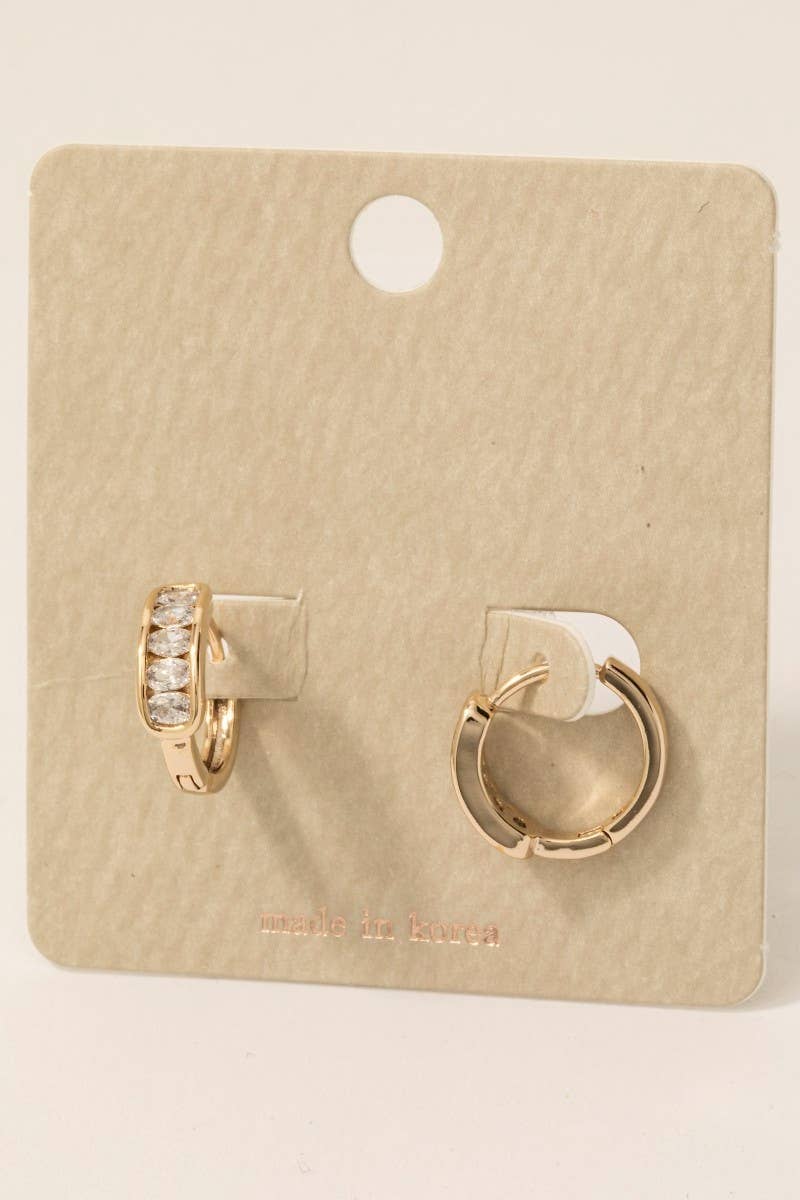 Oval Rhinestone Hoop Earrings